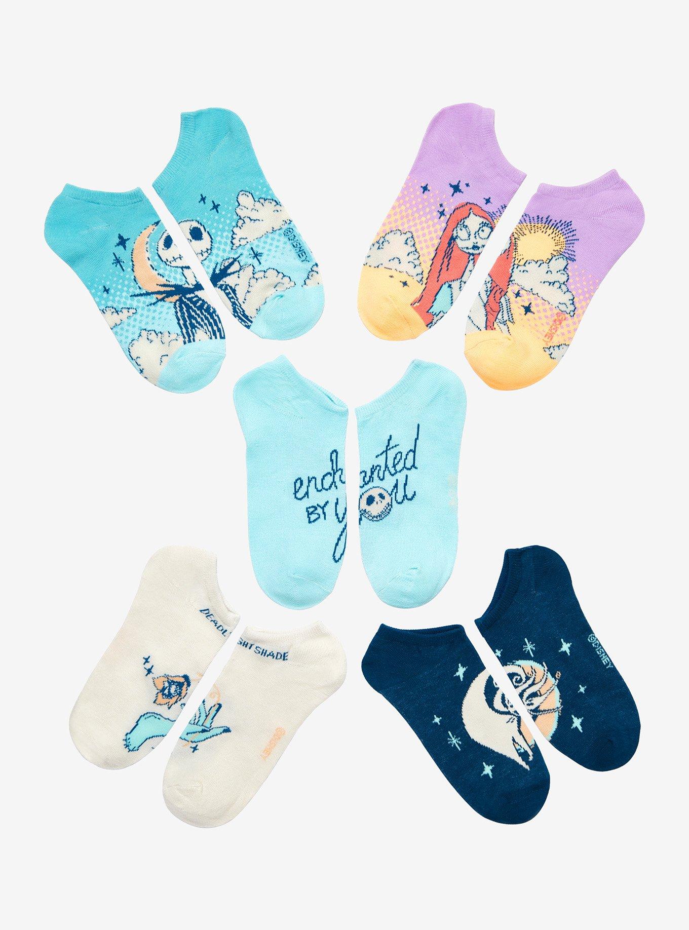 The Nightmare Before Christmas Vibrant Skies No-Show Socks 5 Pair, , hi-res
