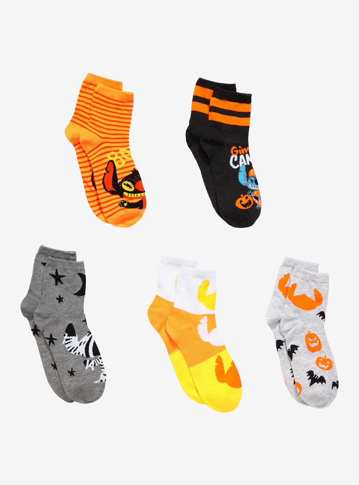 Disney Lilo & Stitch Halloween Ankle Socks 5 Pair, , hi-res