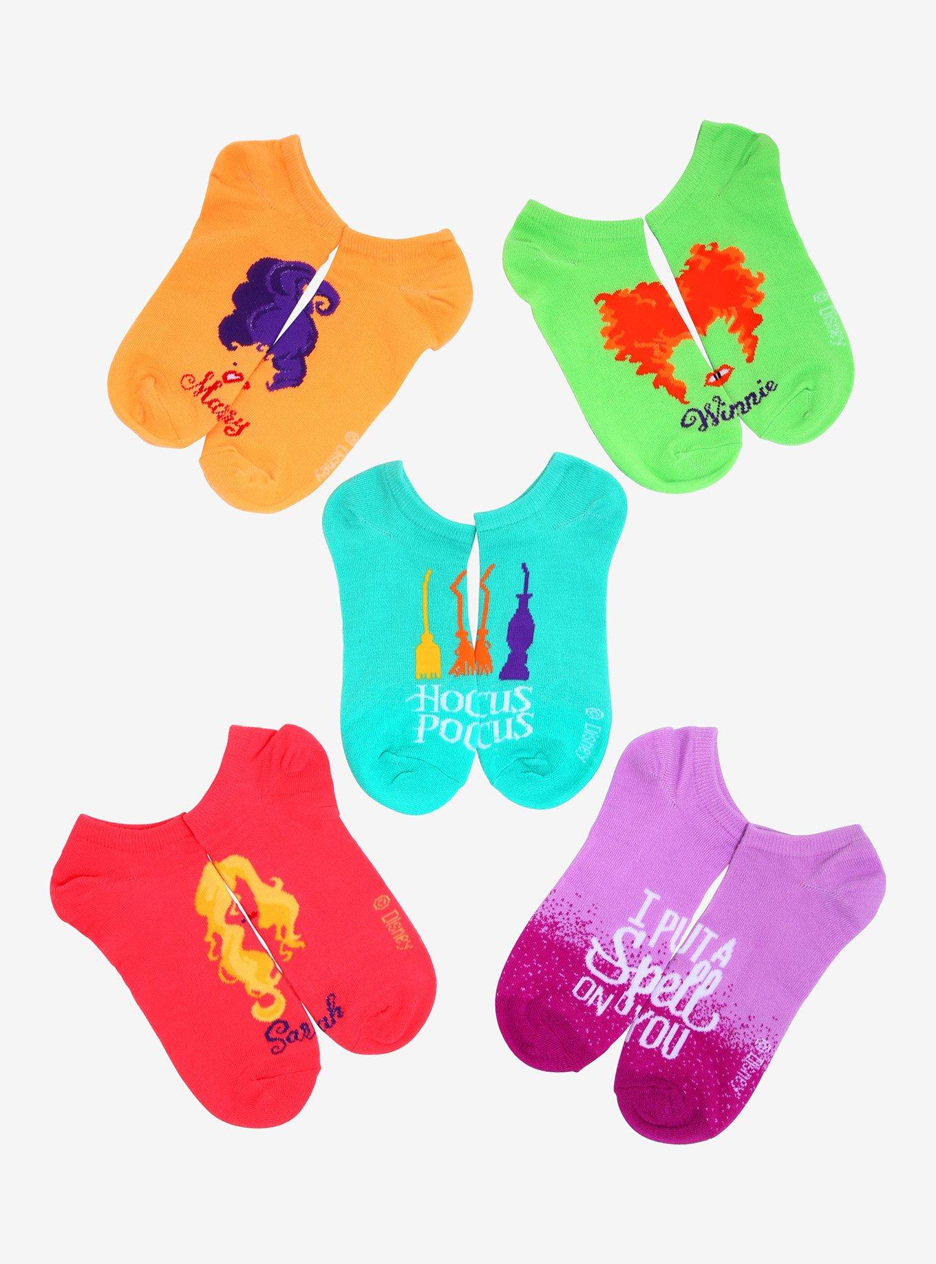 Disney Hocus Pocus Silhouette No-Show Socks 5 Pair, , hi-res