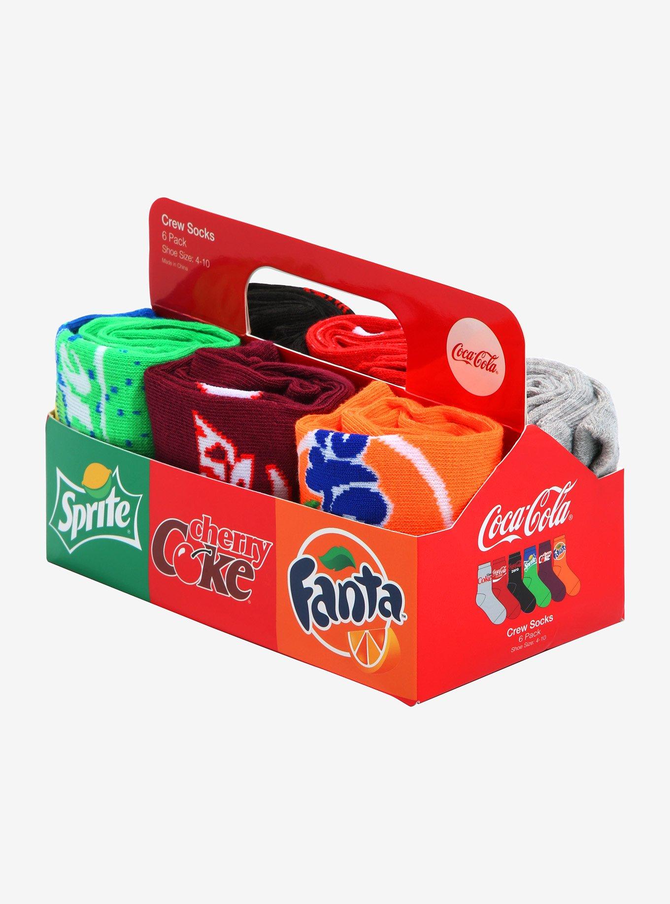 Coca-Cola Soda Pack Crew Socks 6 Pair, , hi-res