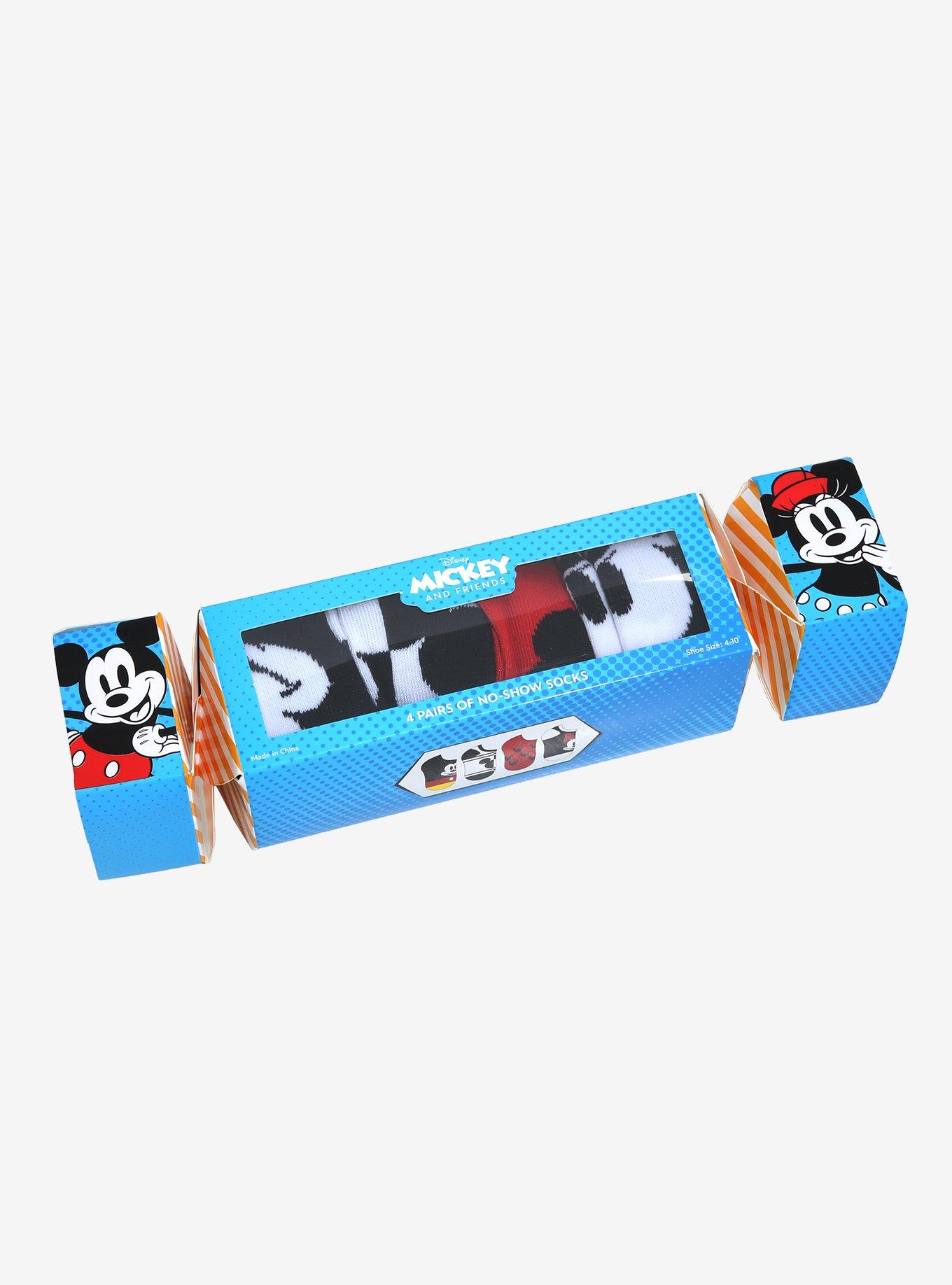 Disney Mickey Mouse & Minnie Mouse No-Show Socks 4 Pair, , hi-res