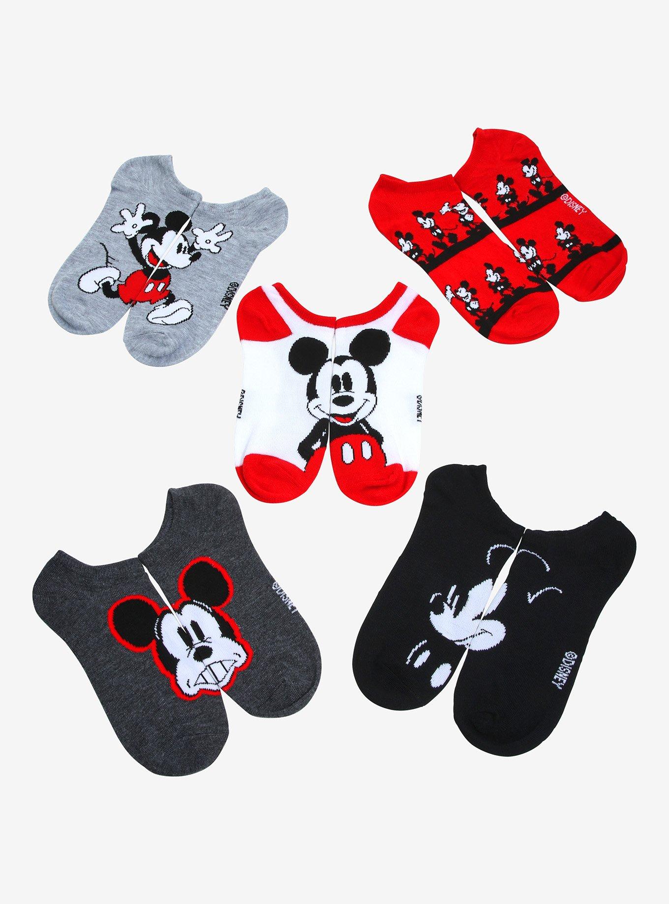 Disney Mickey Mouse Moods No-Show Socks 5 Pair, , hi-res