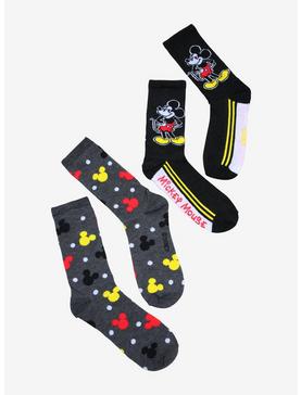 Disney Mickey Mouse Retro Multicolor Crew Socks 2 Pair, , hi-res