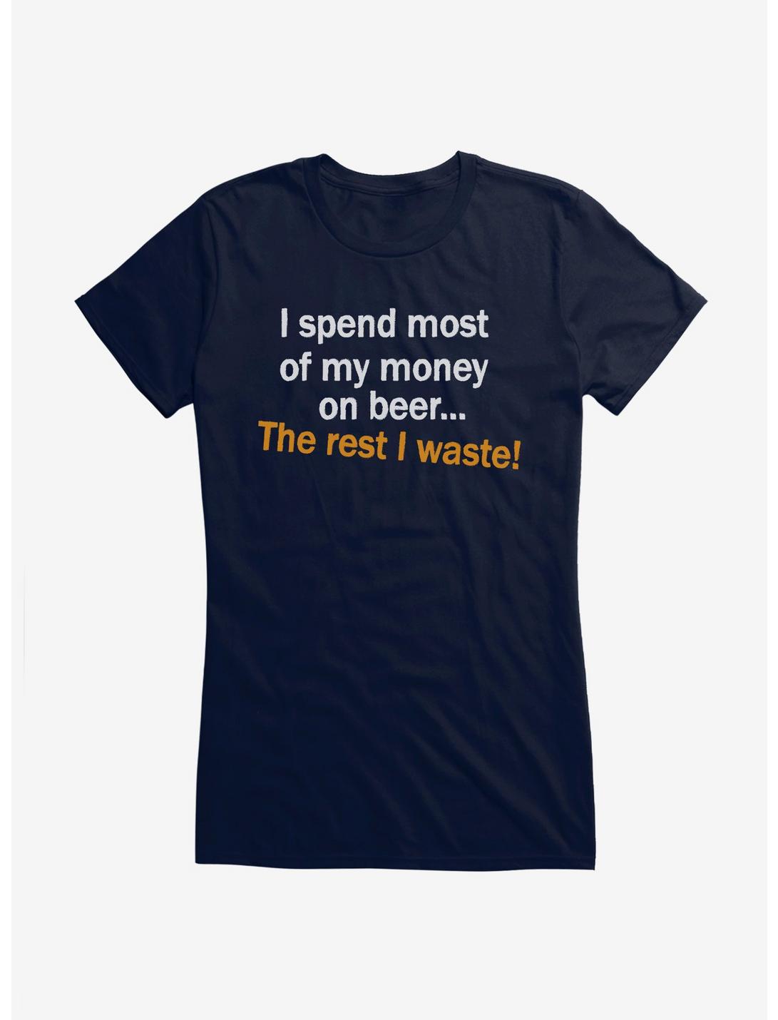 ICreate I Spend Most Of My Money On Beer Girls T-Shirt, , hi-res