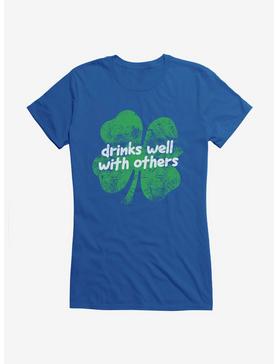 ICreate Shamrock Drinks Well With Others Girls T-Shirt, , hi-res