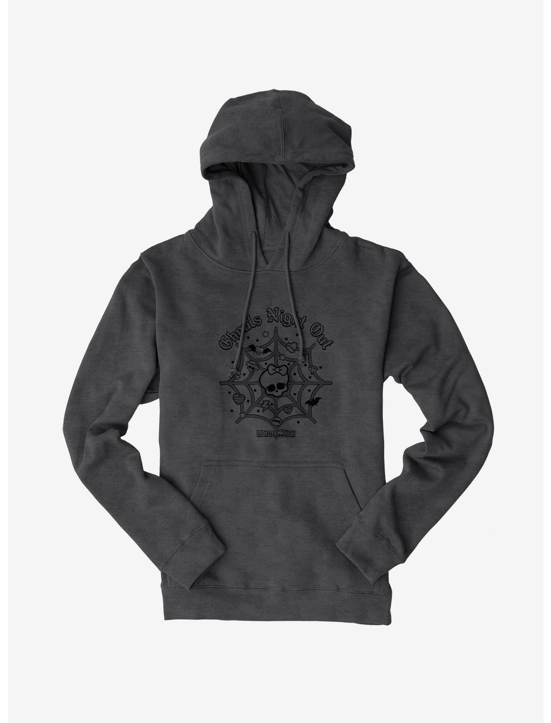 Monster High Ghouls Night Out Spiderweb Hoodie, CHARCOAL HEATHER, hi-res