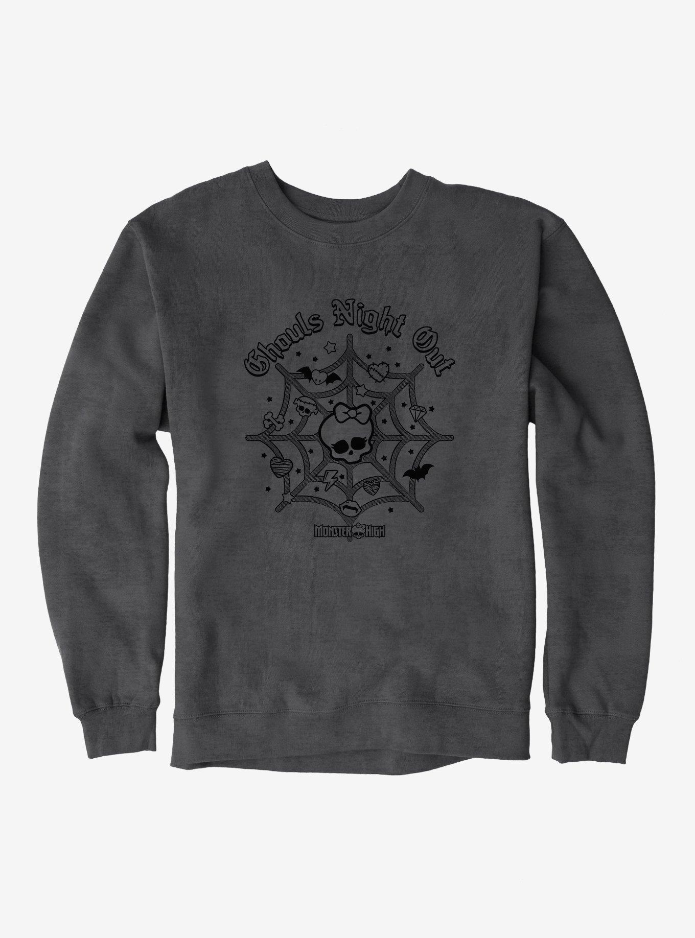 Monster High Ghouls Night Out Spiderweb Sweatshirt, CHARCOAL HEATHER, hi-res