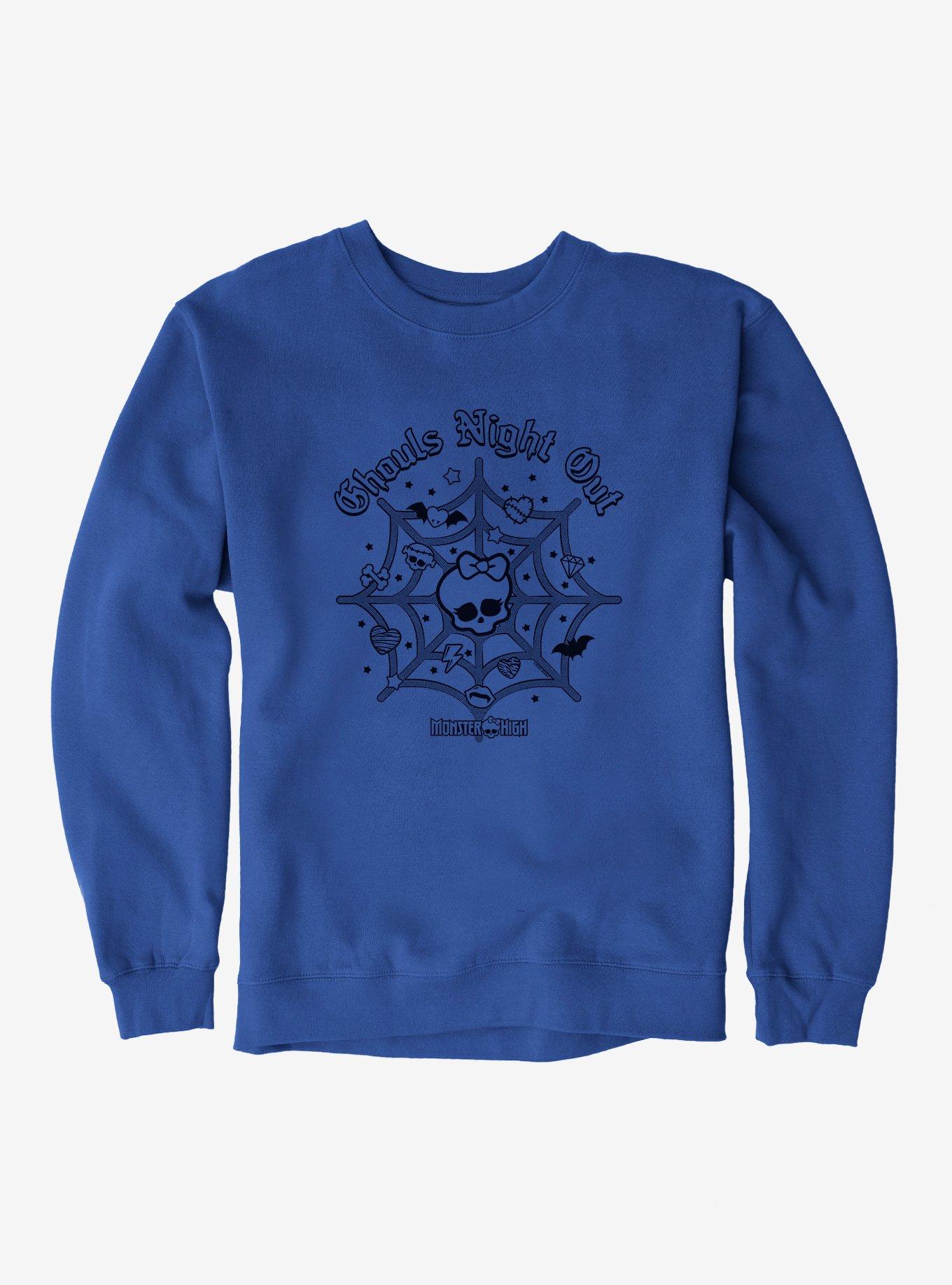 Monster High Ghouls Night Out Spiderweb Sweatshirt, ROYAL BLUE, hi-res