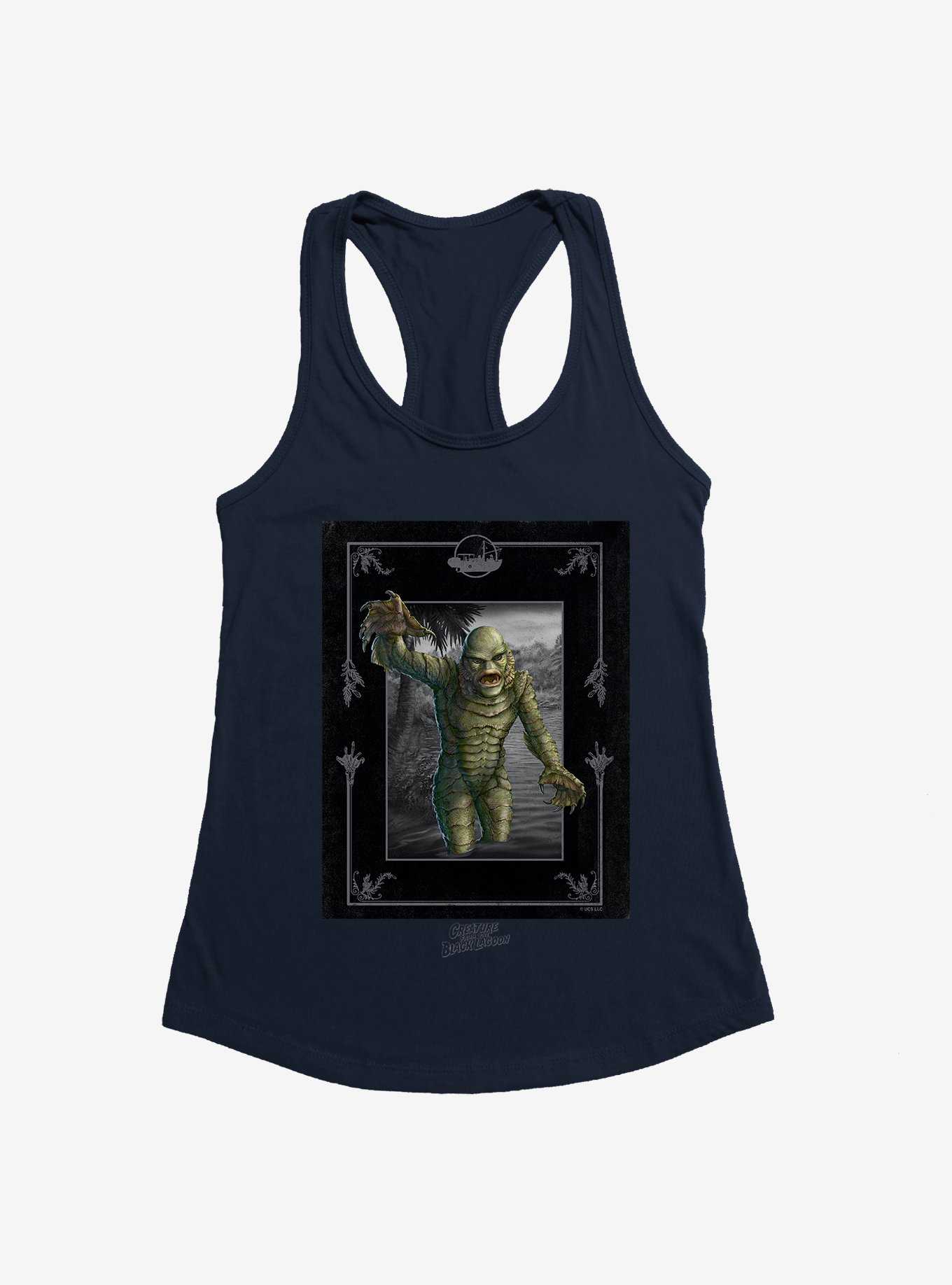 Universal Monsters Creature From The Black Lagoon Out The Water Girls Tank, NAVY, hi-res