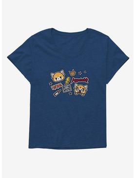 Aggretsuko Metal Gig Stickers Girls T-Shirt Plus Size, , hi-res