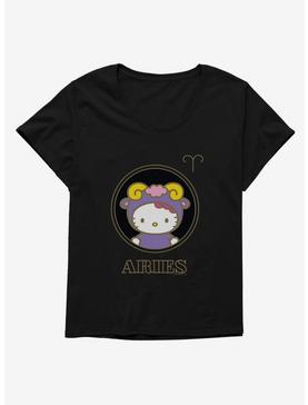 Plus Size Hello Kitty Star Sign Aries Stencil Womens T-Shirt Plus Size, , hi-res