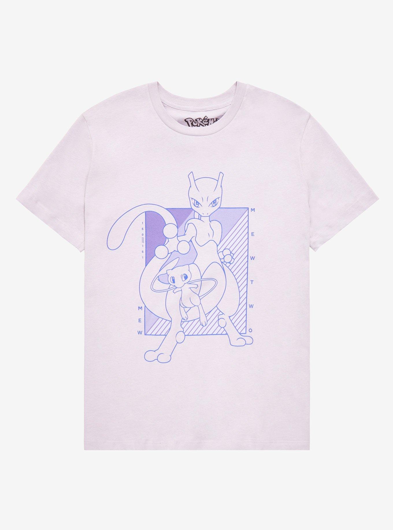 Pokémon Mewtwo & Mew Tonal Portrait T-Shirt - BoxLunch Exclusive , LILAC, hi-res