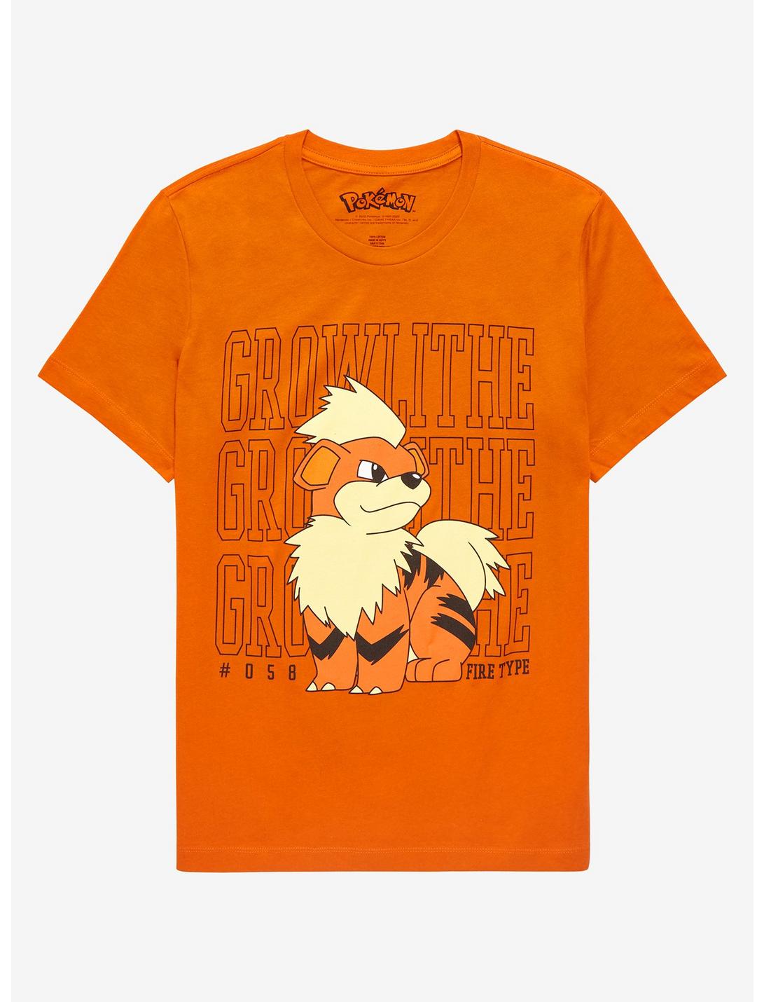 Pokémon Growlithe Collegiate T-Shirt - BoxLunch Exclusive, ORANGE, hi-res