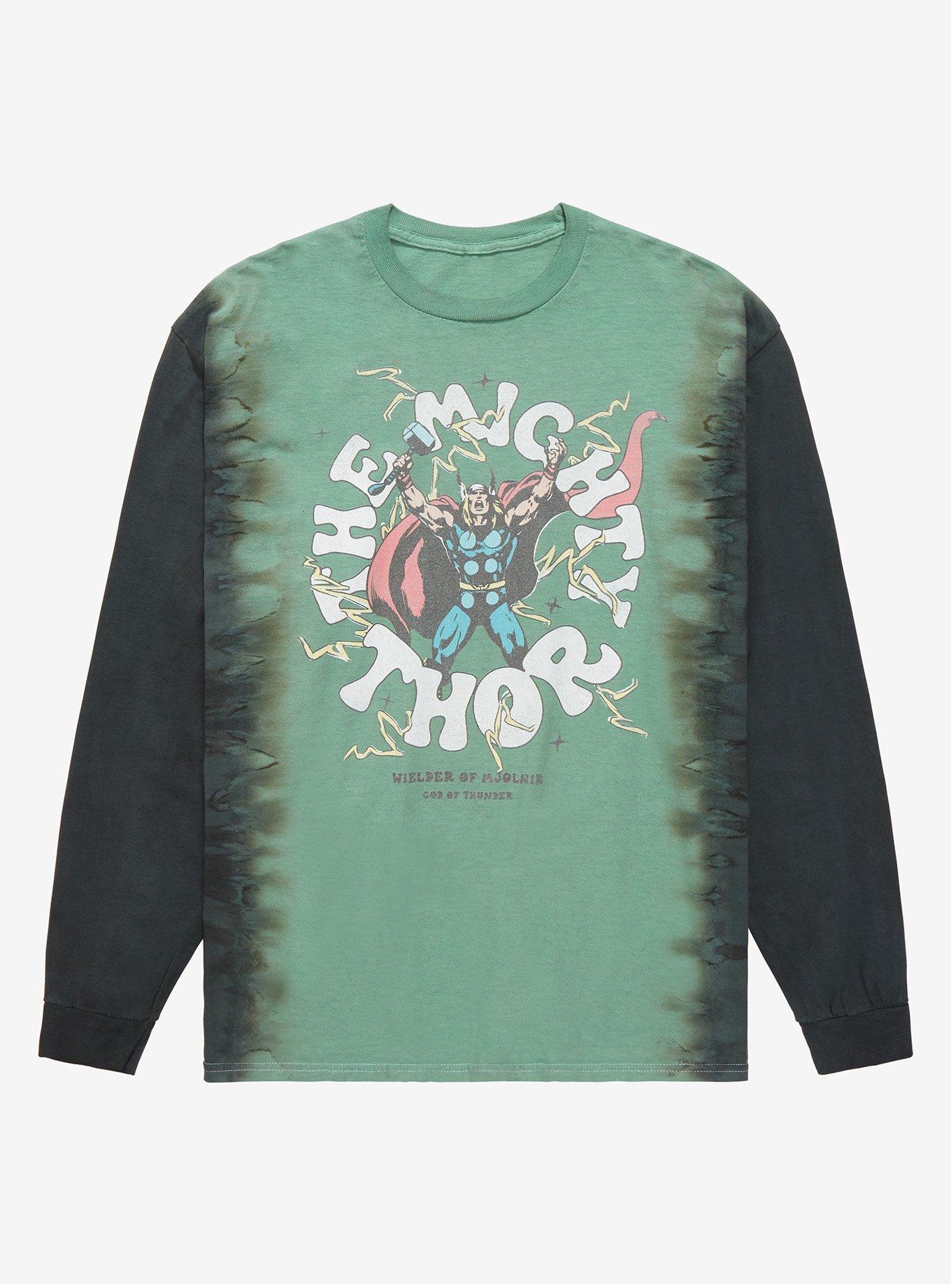 Marvel Thor Vintage Comic Art Split-Dye Long Sleeve T-Shirt - BoxLunch Exclusive, TIE DYE, hi-res