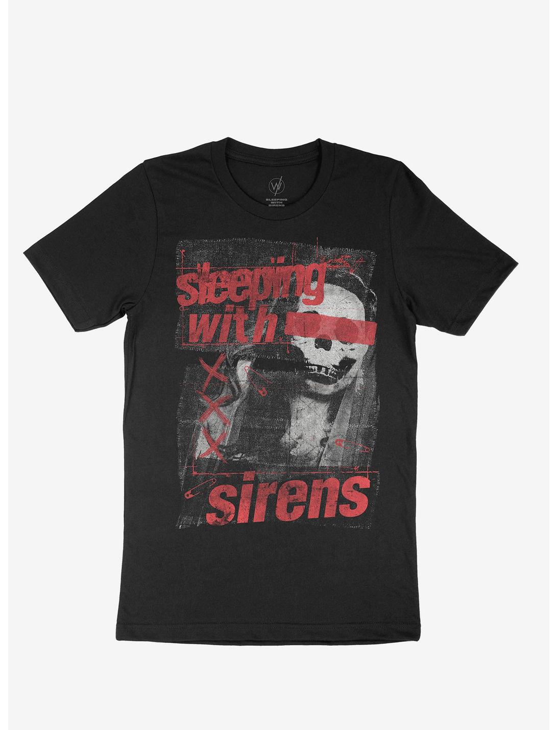 Sleeping With Sirens Skull Girls T-Shirt, BLACK, hi-res