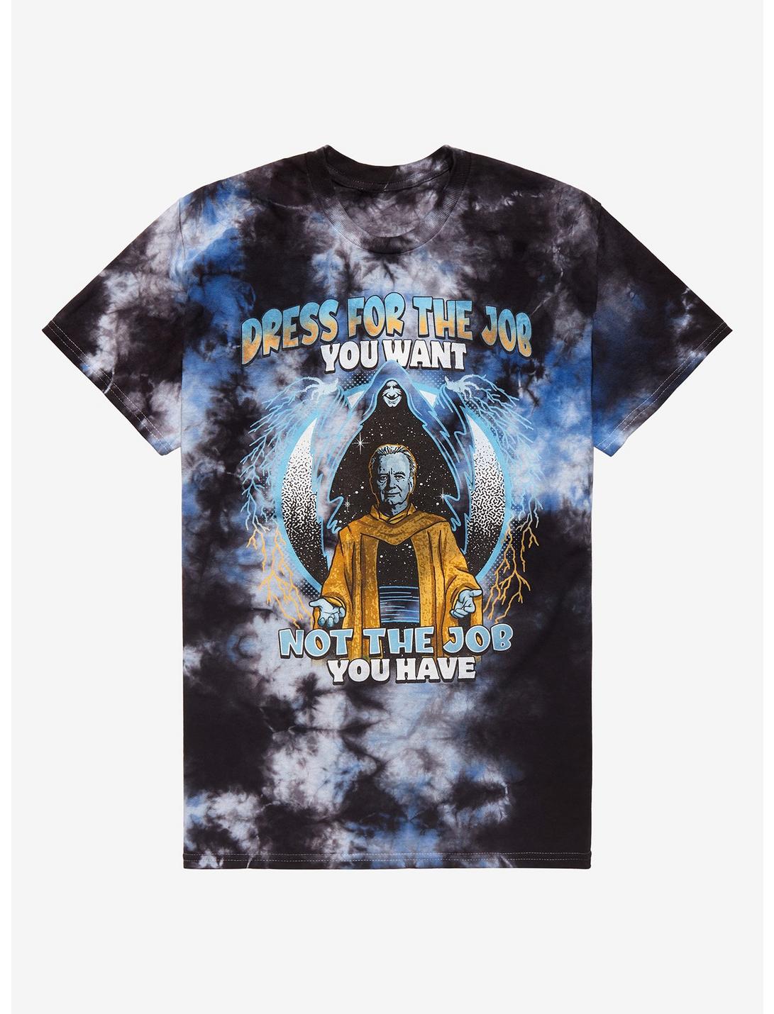 Star Wars Emperor Palpatine Dress for the Job You Want Tie-Dye T-Shirt - BoxLunch Exclusive, TIE DYE-BLUE, hi-res