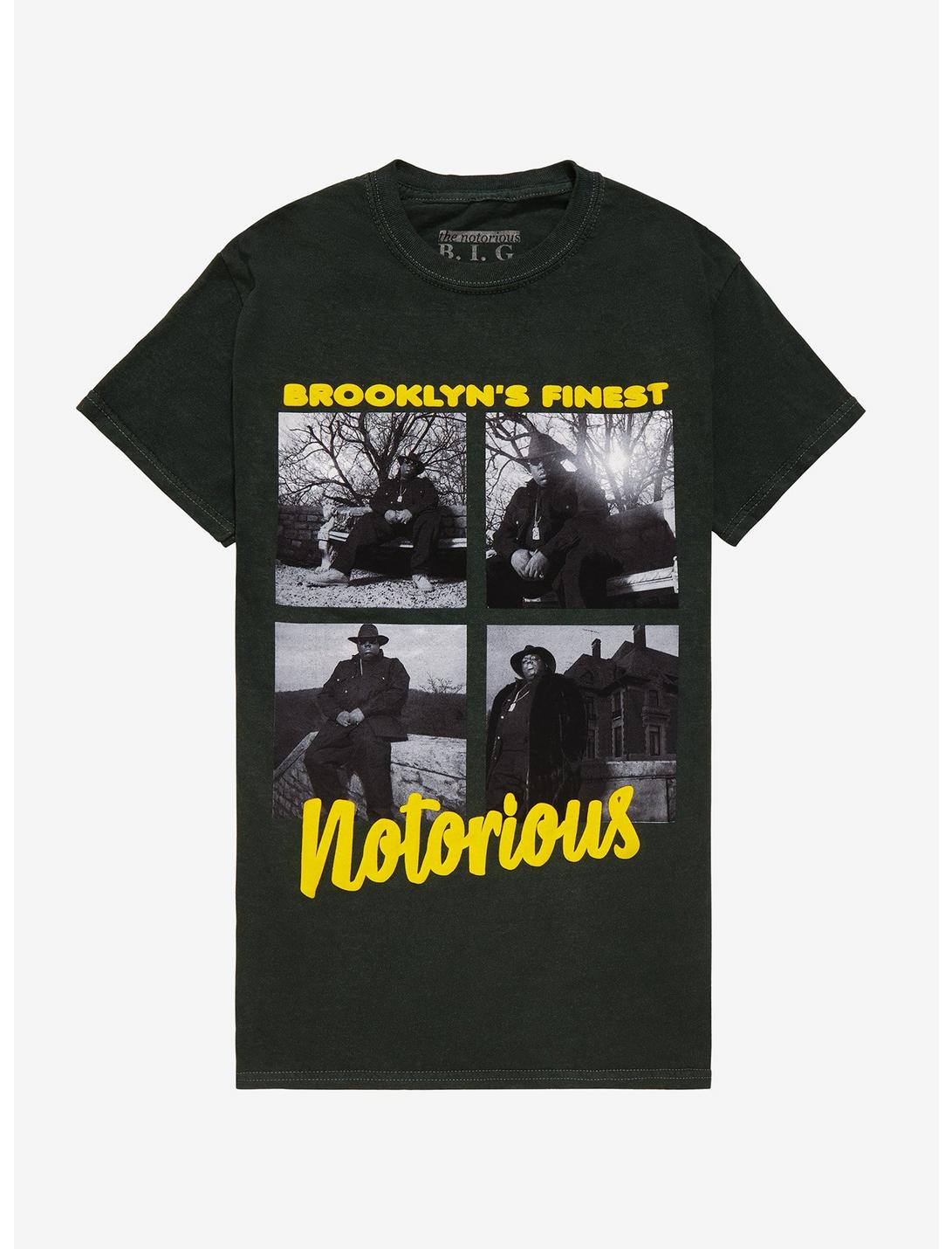 The Notorious B.I.G Brooklyn's Finest Boyfriend Fit Girls T-Shirt, GREEN, hi-res