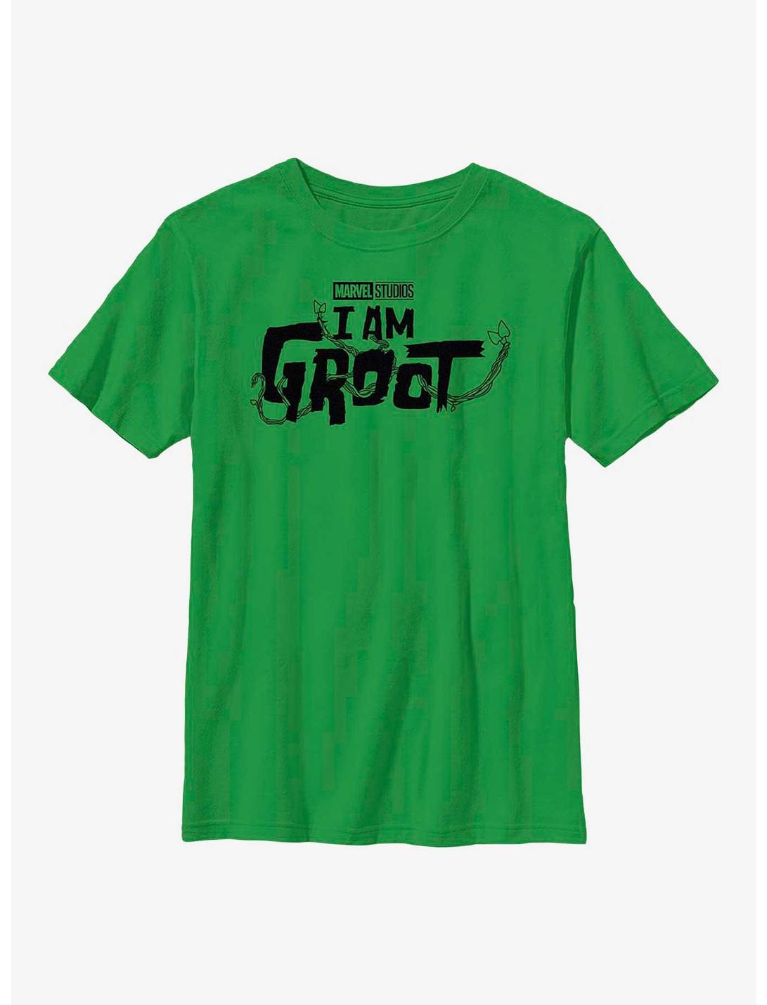 Marvel I Am Groot Black Logo Youth T-Shirt, KELLY, hi-res