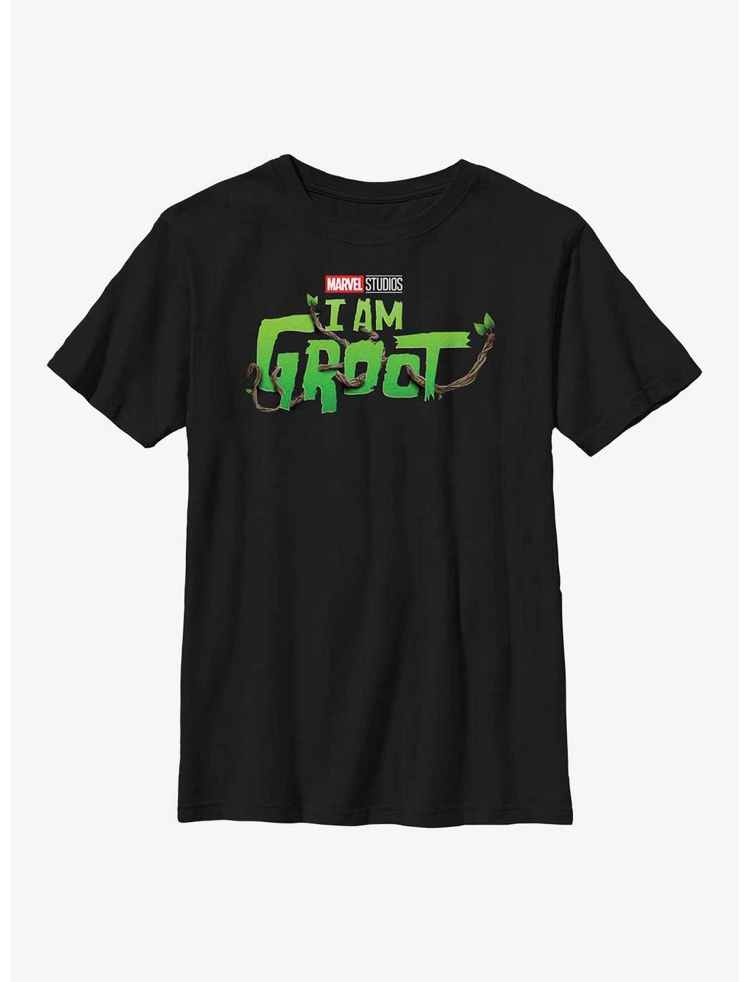 Marvel I Am Groot Main Logo Youth T-Shirt, BLACK, hi-res