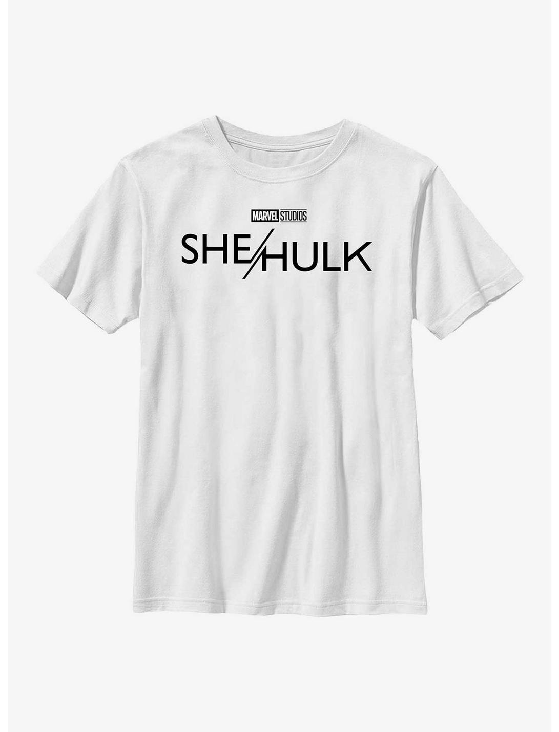 Marvel She-Hulk Black Logo Youth T-Shirt, WHITE, hi-res