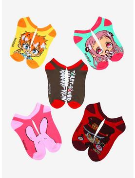 Plus Size Toilet-Bound Hanako-Kun Chibi Characters No-Show Socks 5 Pair, , hi-res