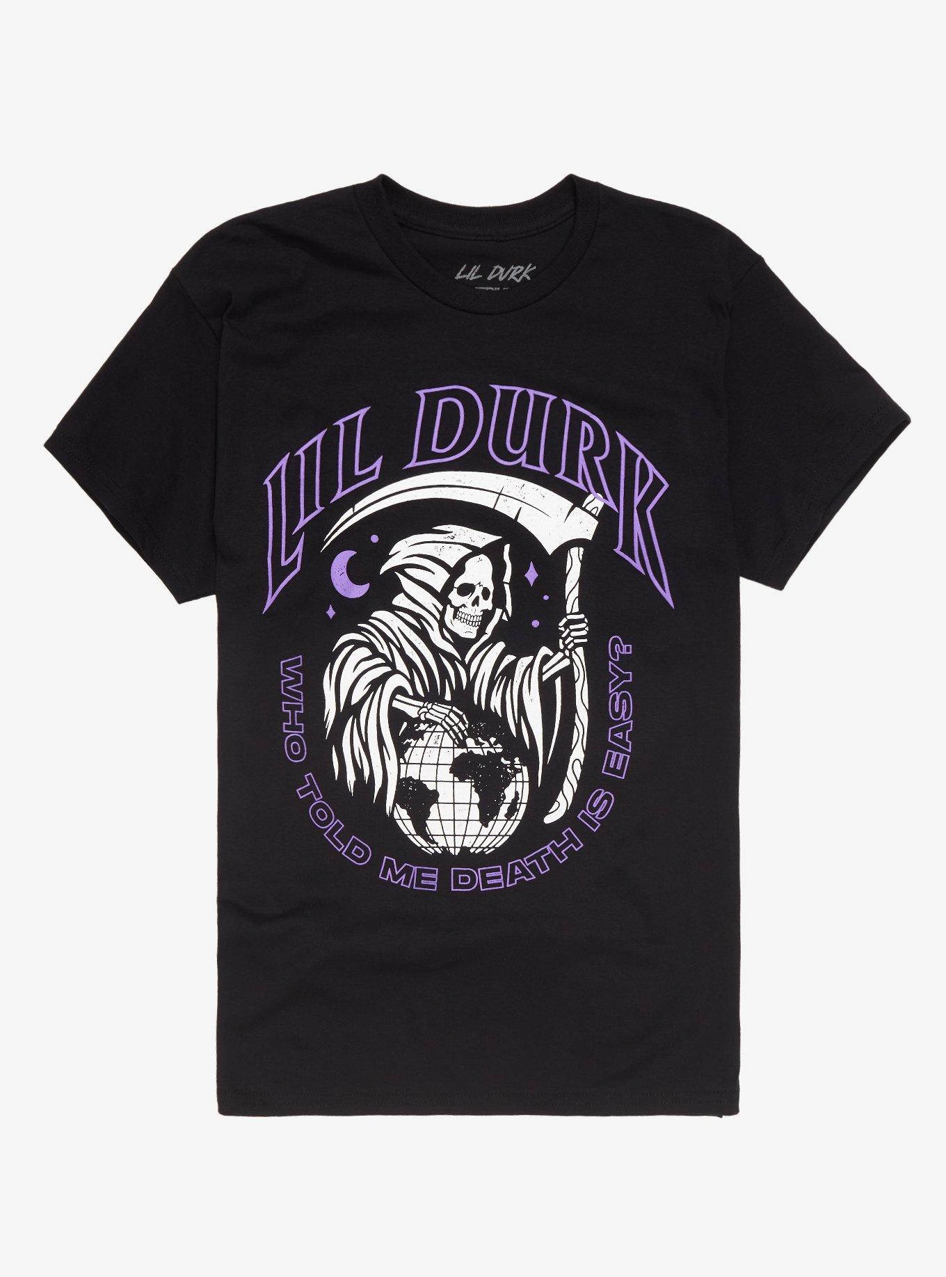 Lil Durk Reaper Puffed Print T-Shirt, BLACK, hi-res