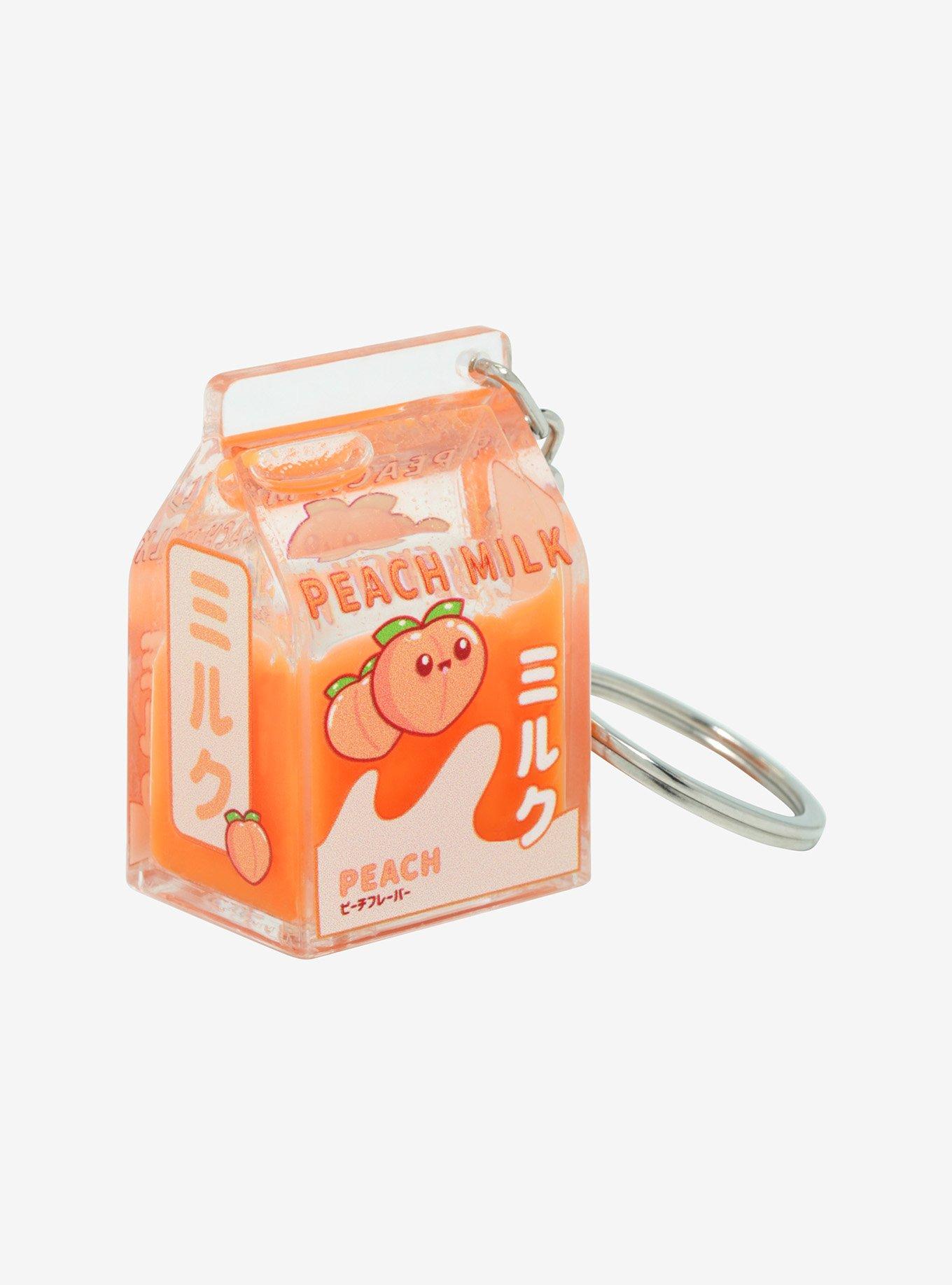 Peach Milk Carton Key Chain, , hi-res