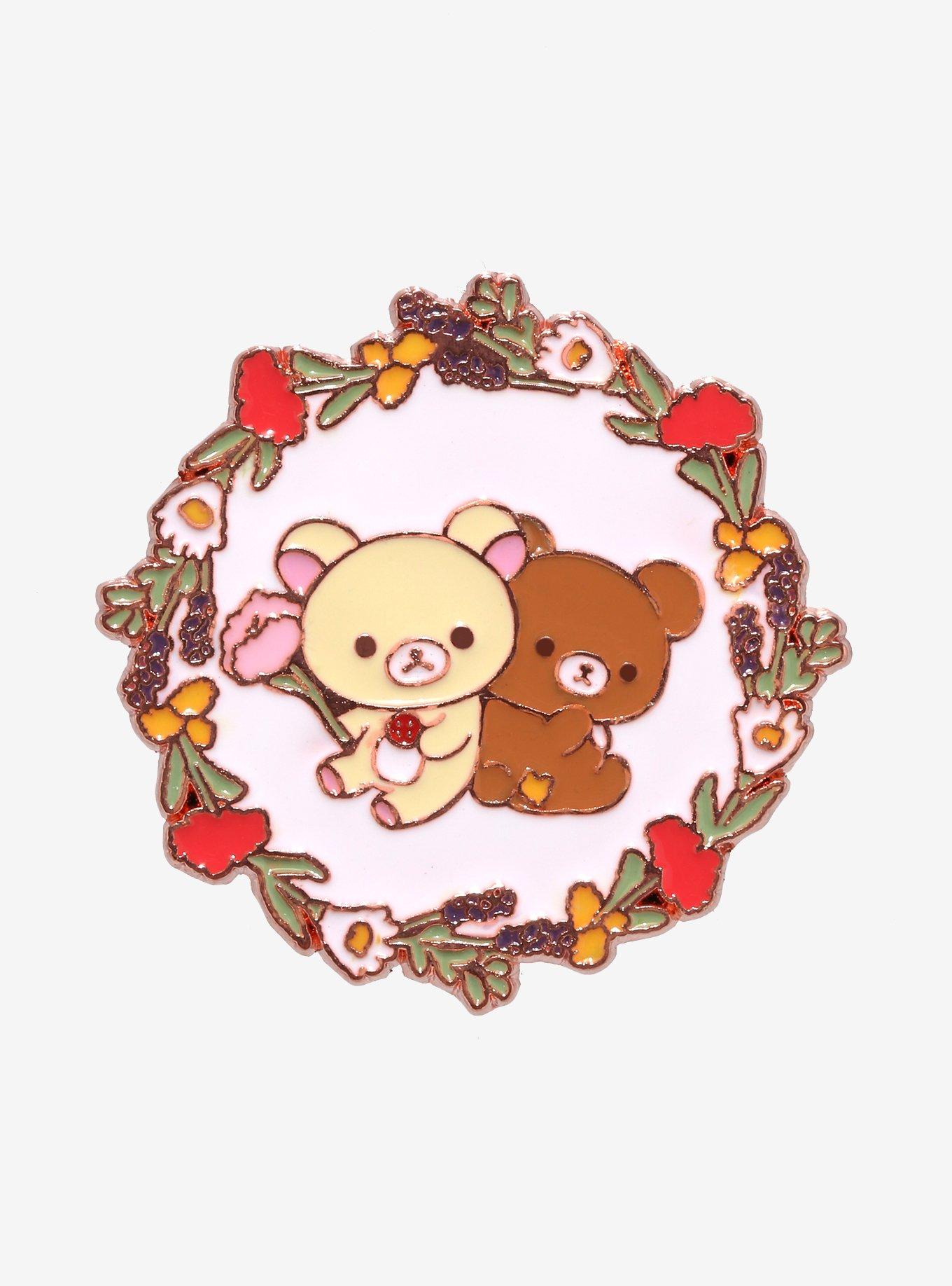 Rilakkuma Korilakkuma Floral Enamel Pin, , hi-res