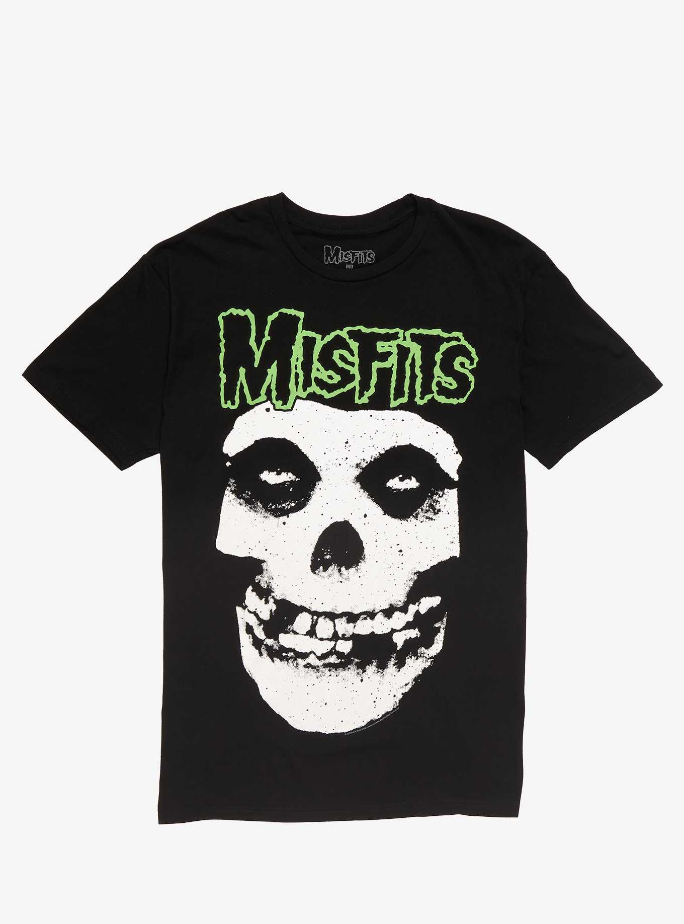 Misfits Green Fiend Skull T-Shirt, , hi-res