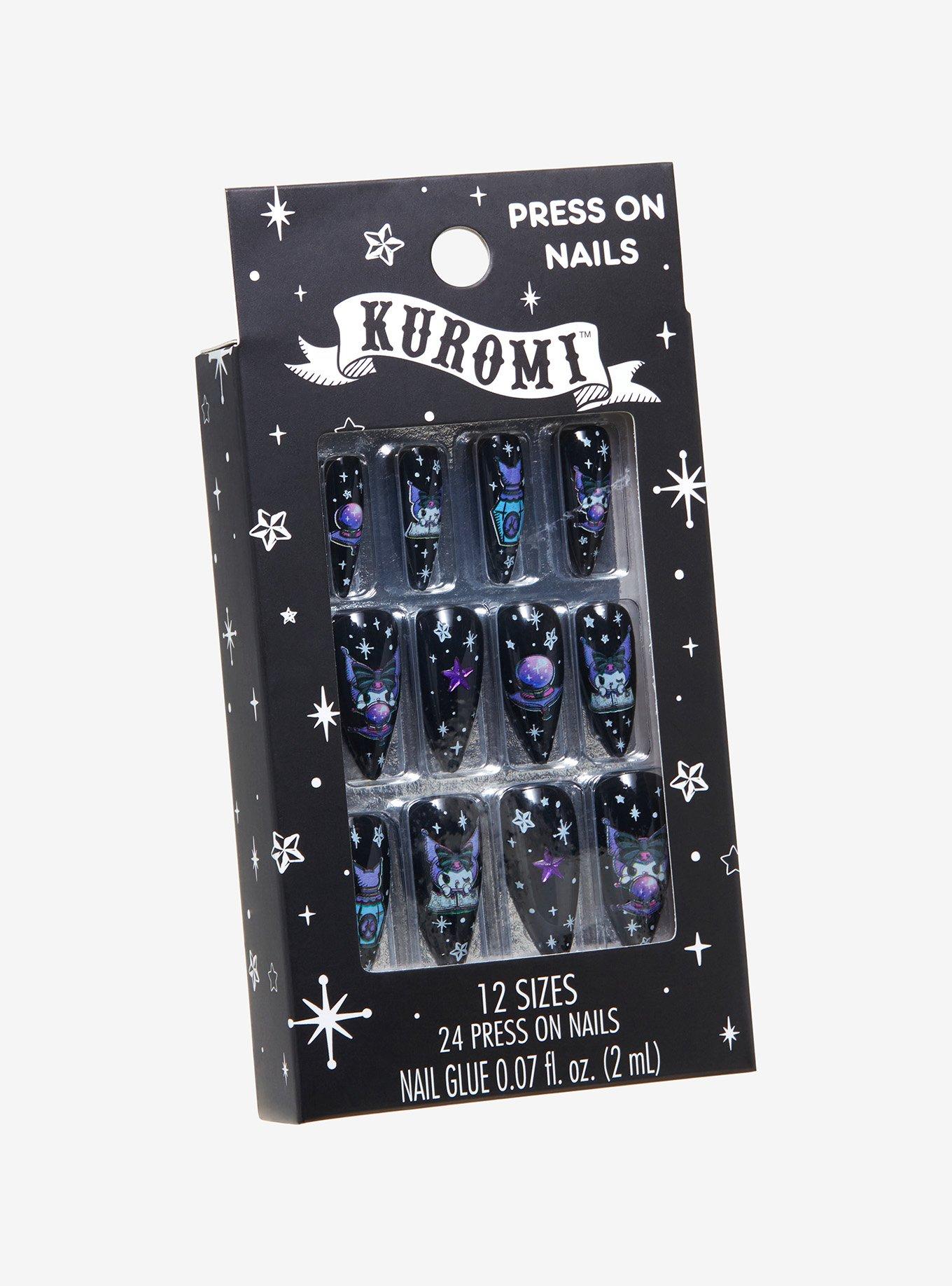 Kuromi Crystal Ball Faux Nail Set, , hi-res