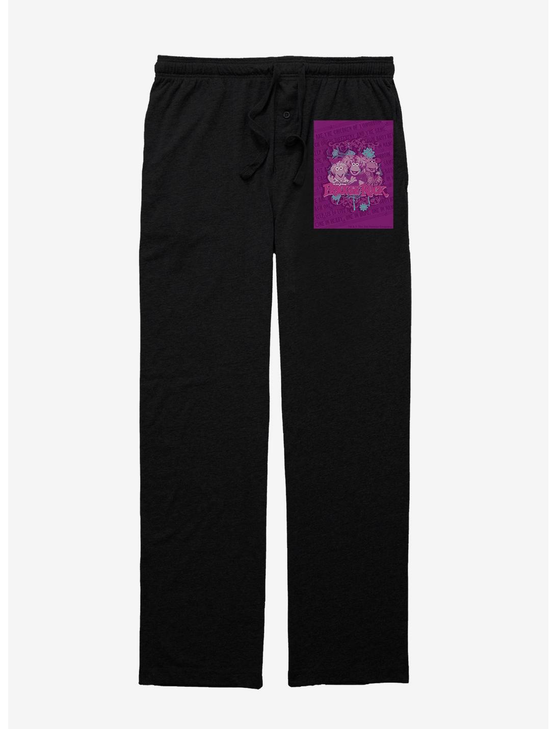 Jim Henson's Fraggle Rock Pink Background Pajama Pants, BLACK, hi-res