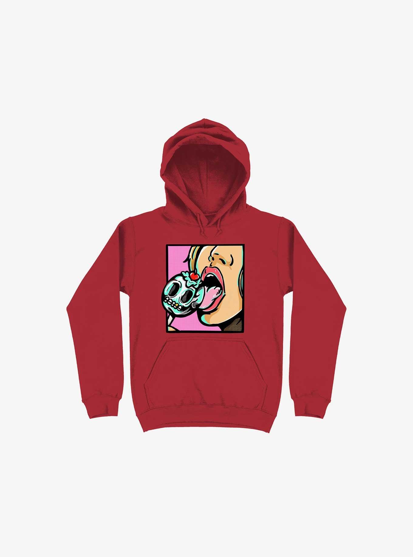 Lick The Bones Hoodie, RED, hi-res