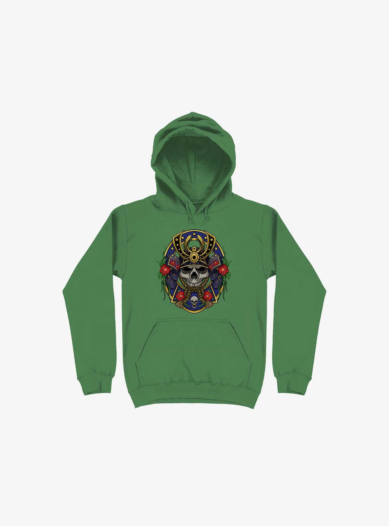 Samurai Skull Hoodie, KELLY GREEN, hi-res