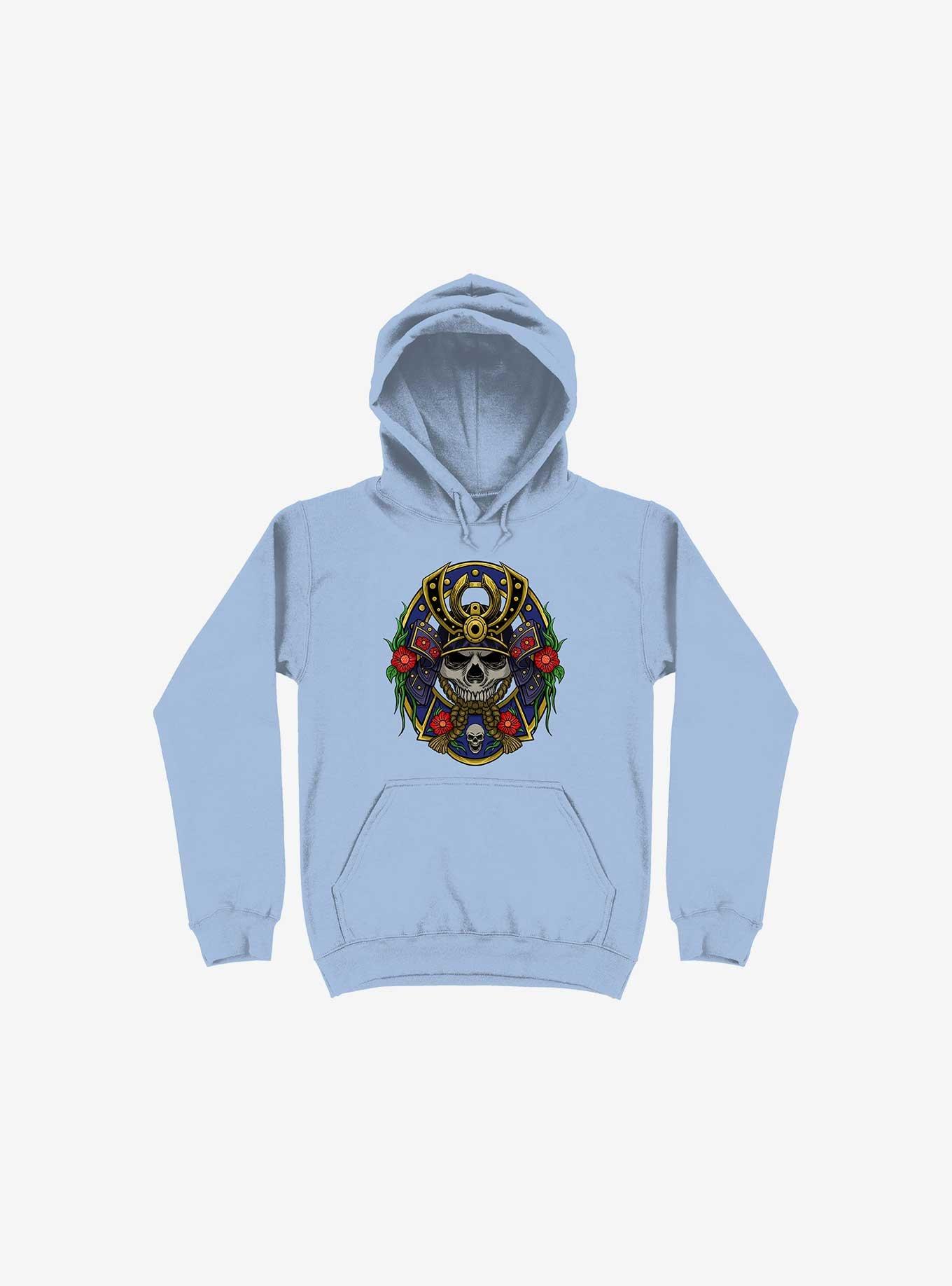 Samurai Skull Hoodie, LIGHT BLUE, hi-res