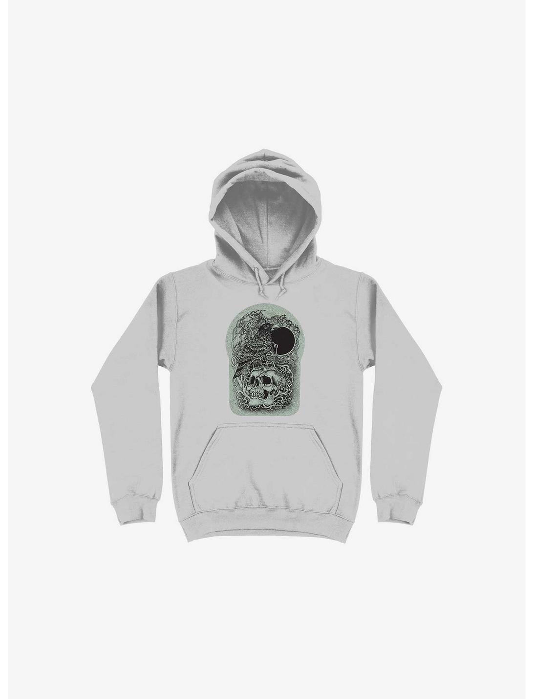 Skull And Raven Hoodie - SILVER | Hot Topic