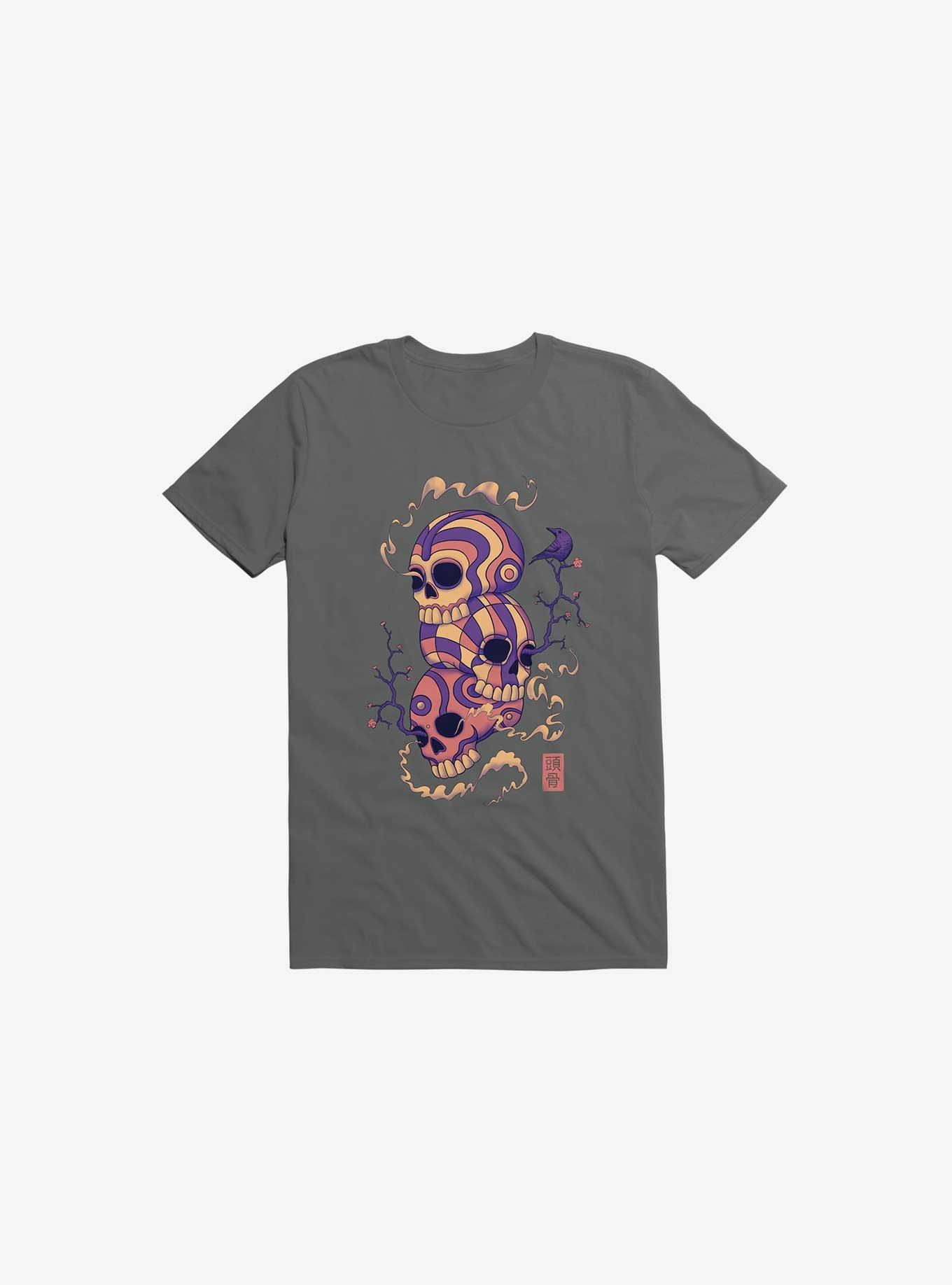 Colorful Skulls T-Shirt, CHARCOAL, hi-res