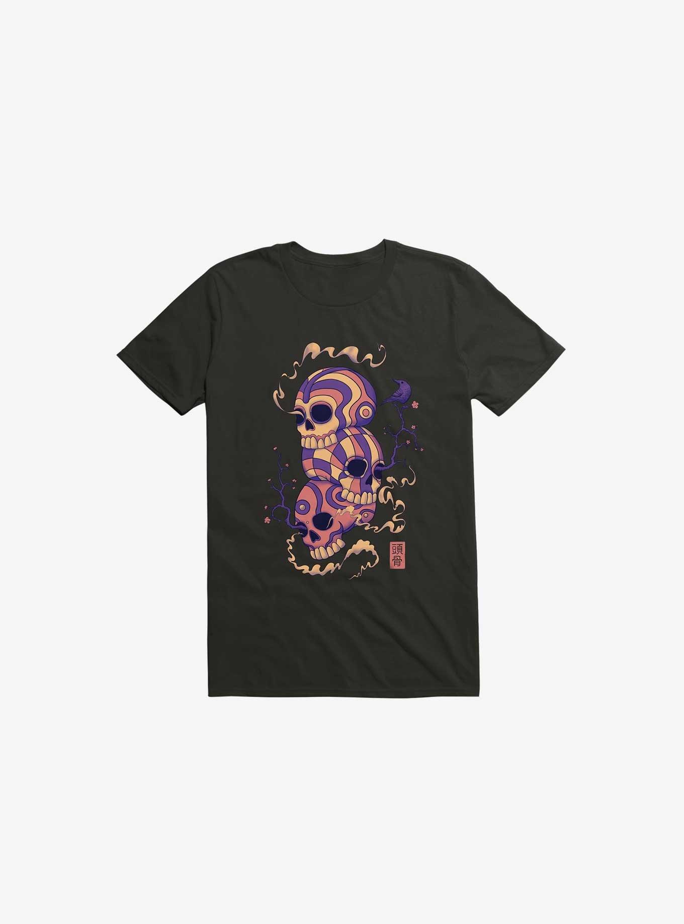 Colorful Skulls T-Shirt, BLACK, hi-res