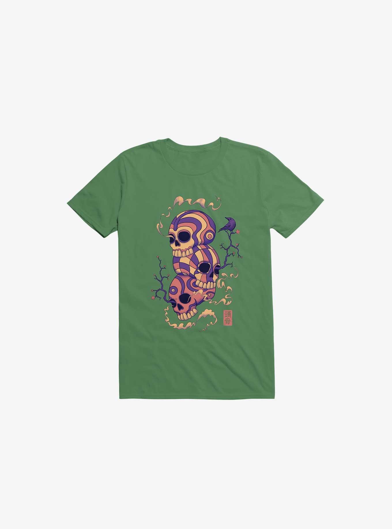 Colorful Skulls T-Shirt, IRISH GREEN, hi-res