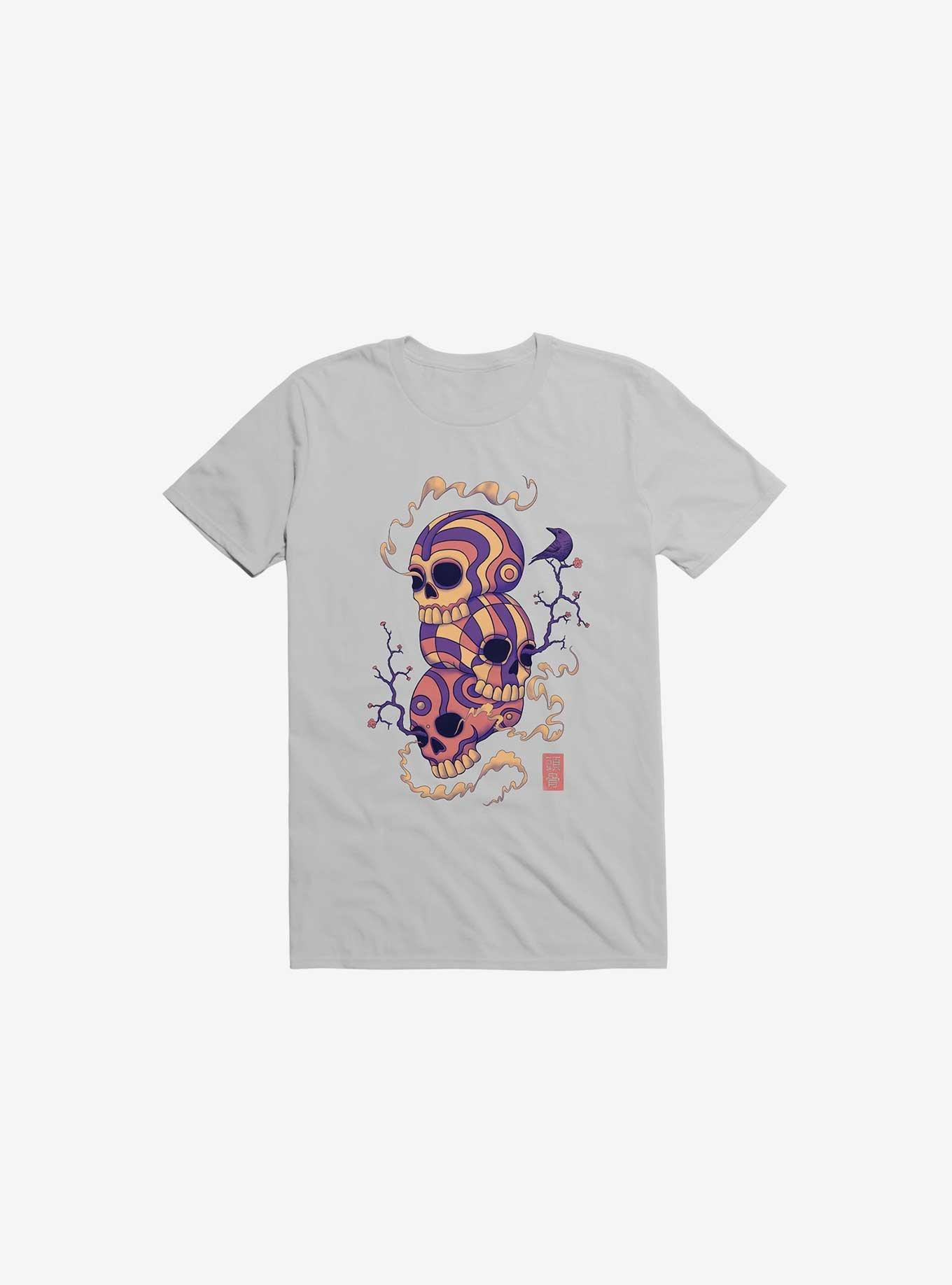 Colorful Skulls T-Shirt, ICE GREY, hi-res