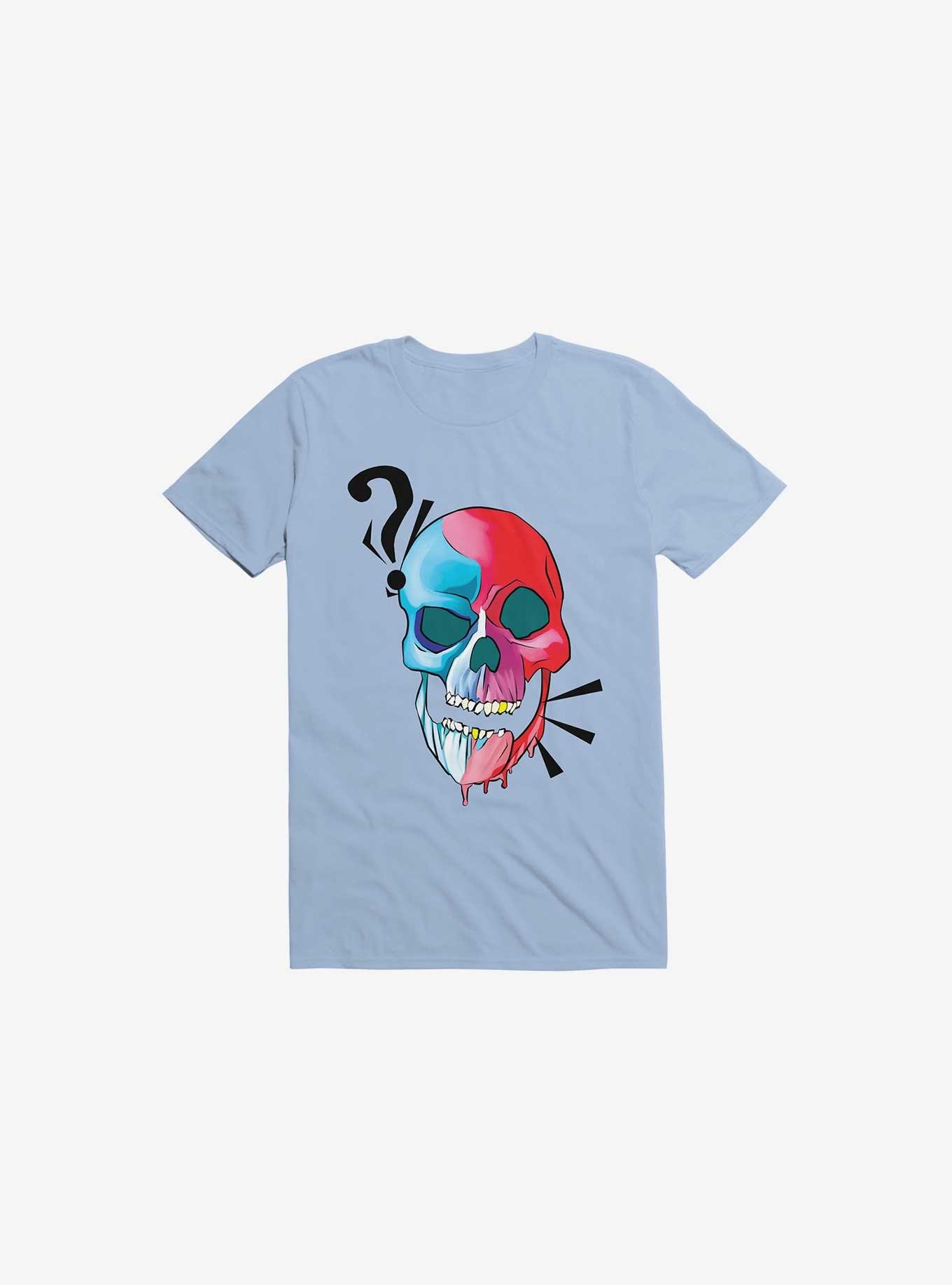 Haaa??? Skull T-Shirt, LIGHT BLUE, hi-res