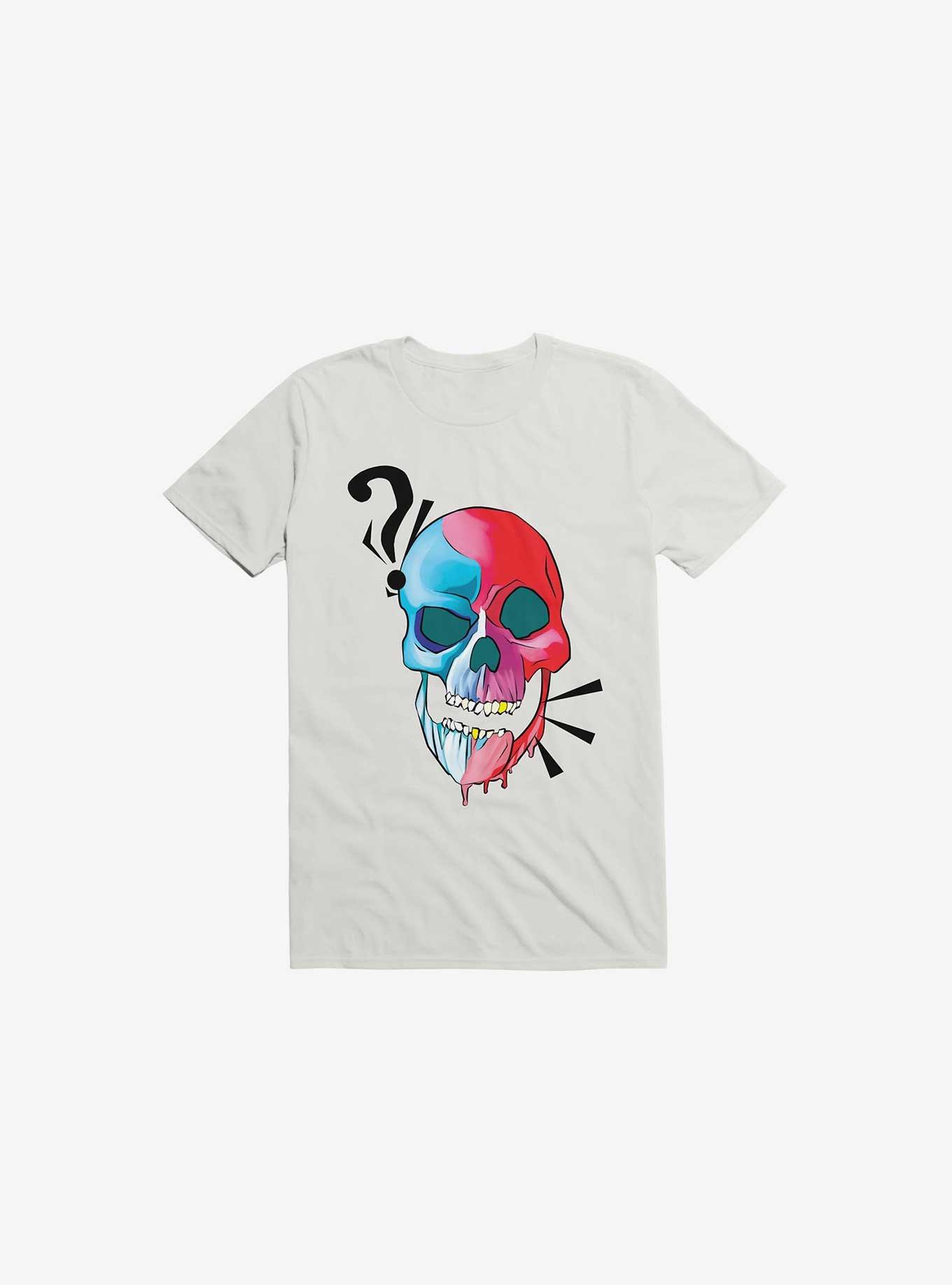 Haaa??? Skull T-Shirt, WHITE, hi-res