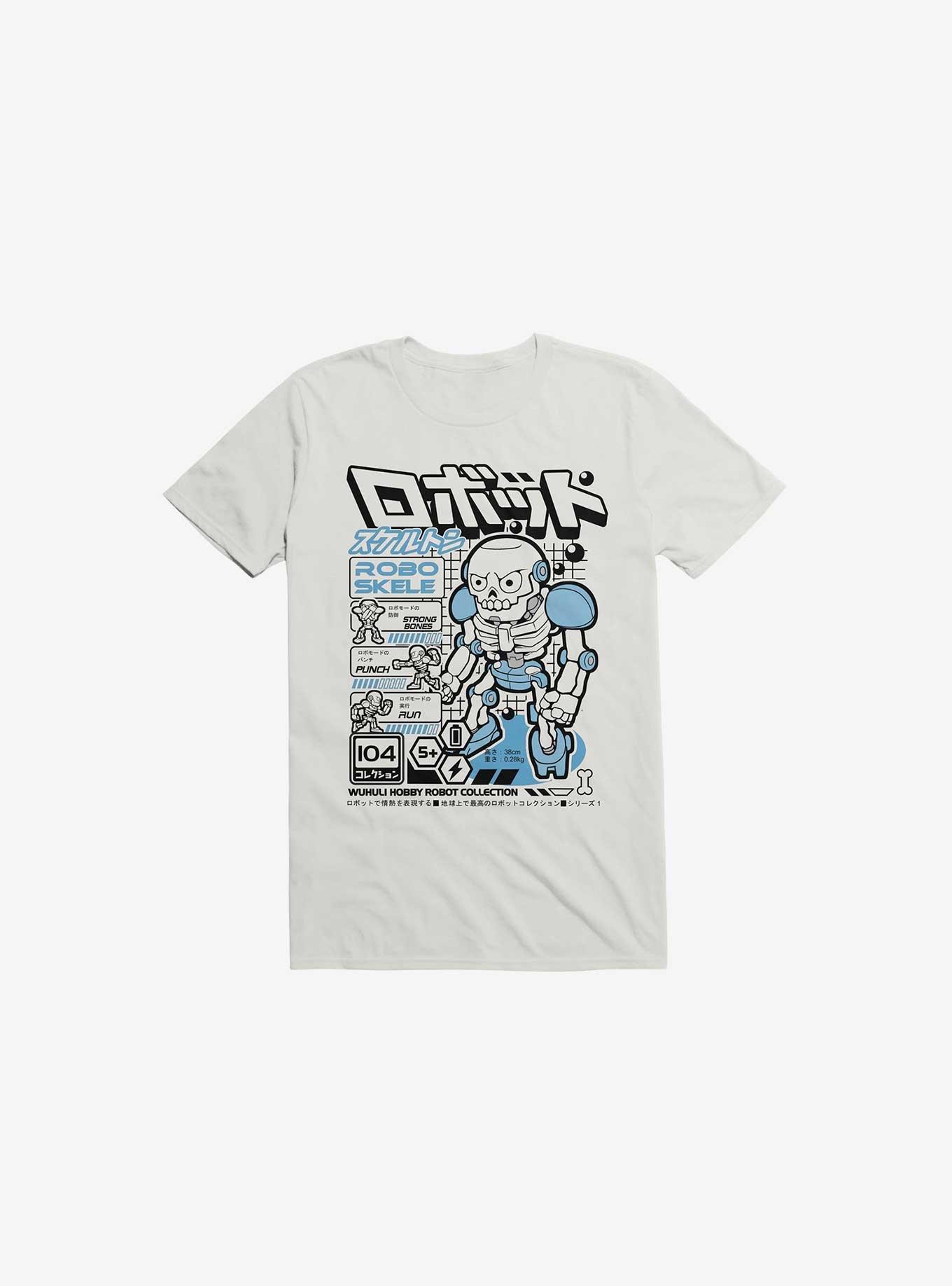 Robo Skeleton T-Shirt, WHITE, hi-res
