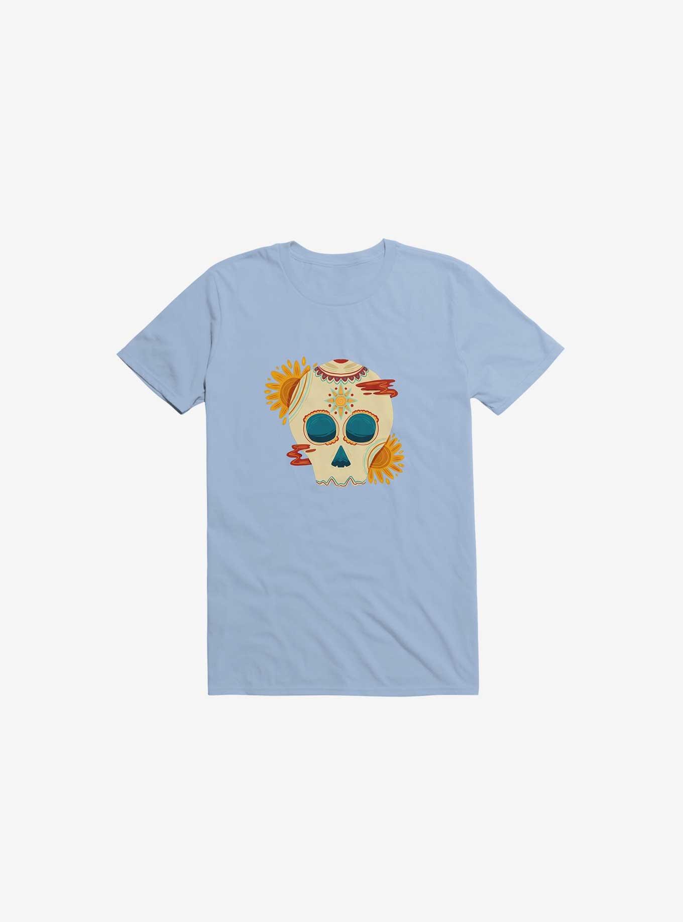 Skull Illustration T-Shirt, LIGHT BLUE, hi-res
