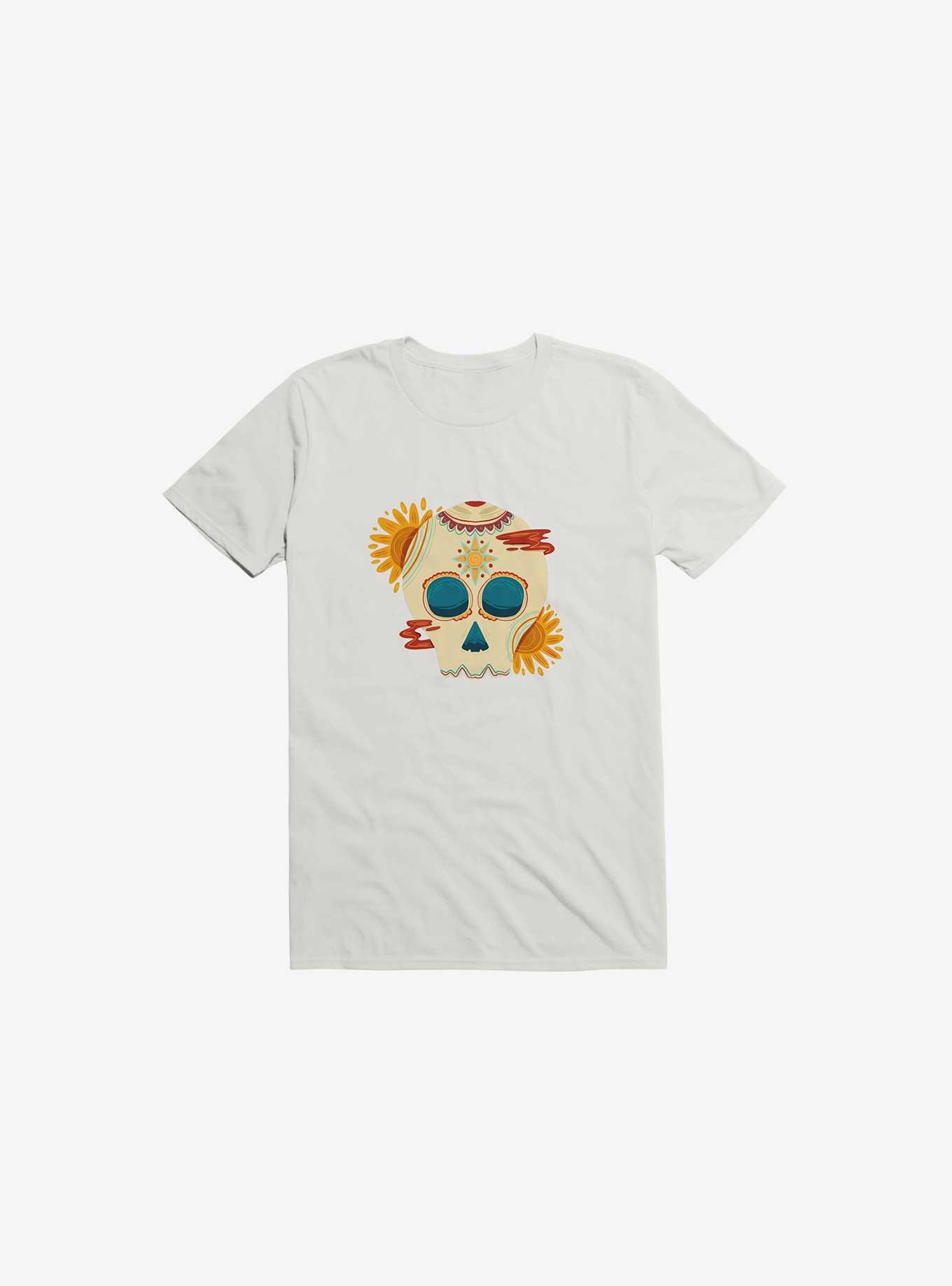 Skull Illustration T-Shirt, WHITE, hi-res