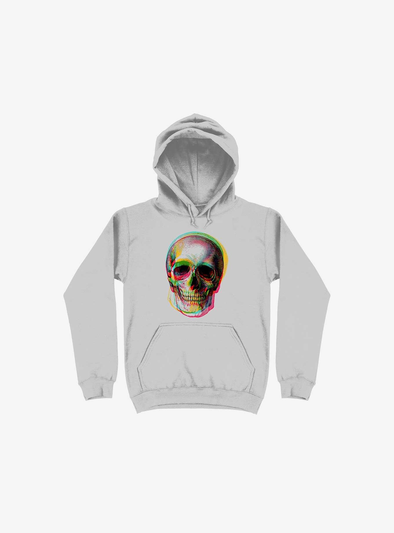 Colorfskull Hoodie, SILVER, hi-res