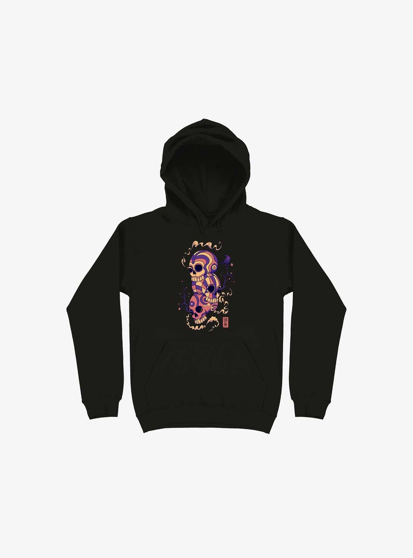 Colorful Skulls Hoodie, BLACK, hi-res