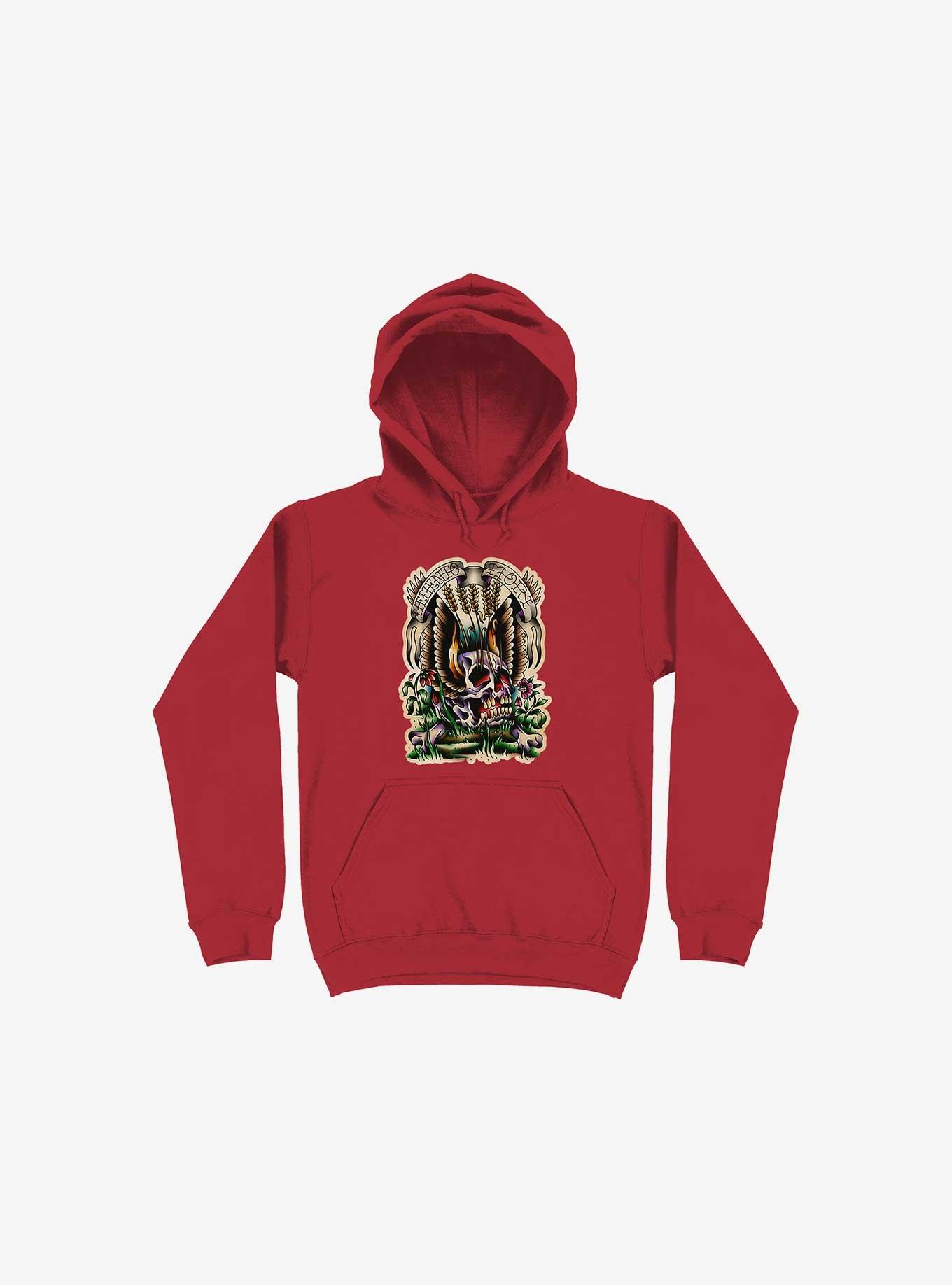 Memento Mori Hoodie, RED, hi-res