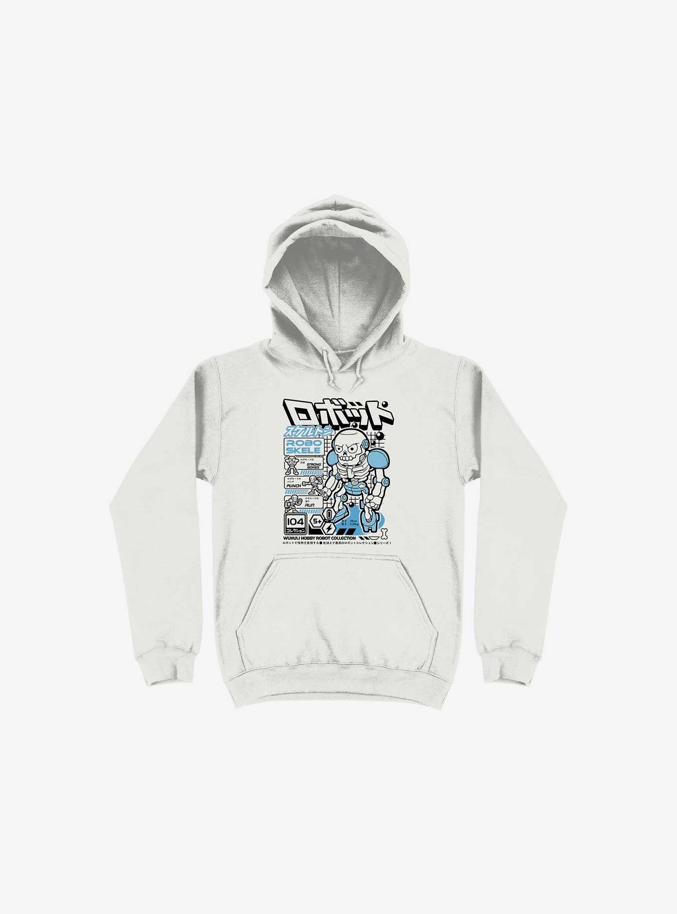 Robo Skeleton Hoodie, WHITE, hi-res