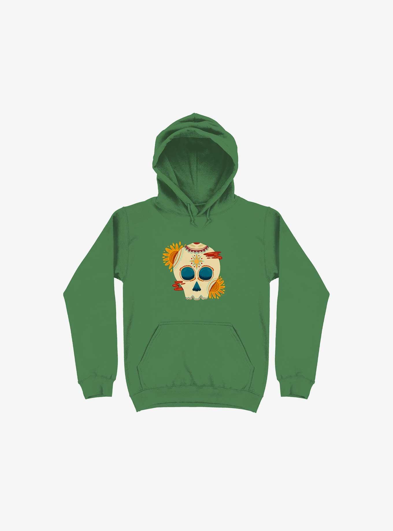 Skull Illustration Hoodie, KELLY GREEN, hi-res