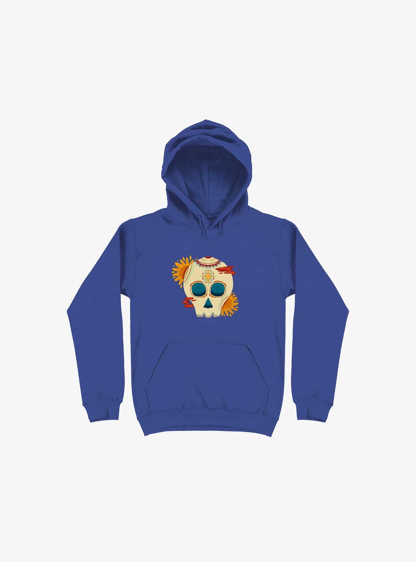 Skull Illustration Hoodie, ROYAL, hi-res